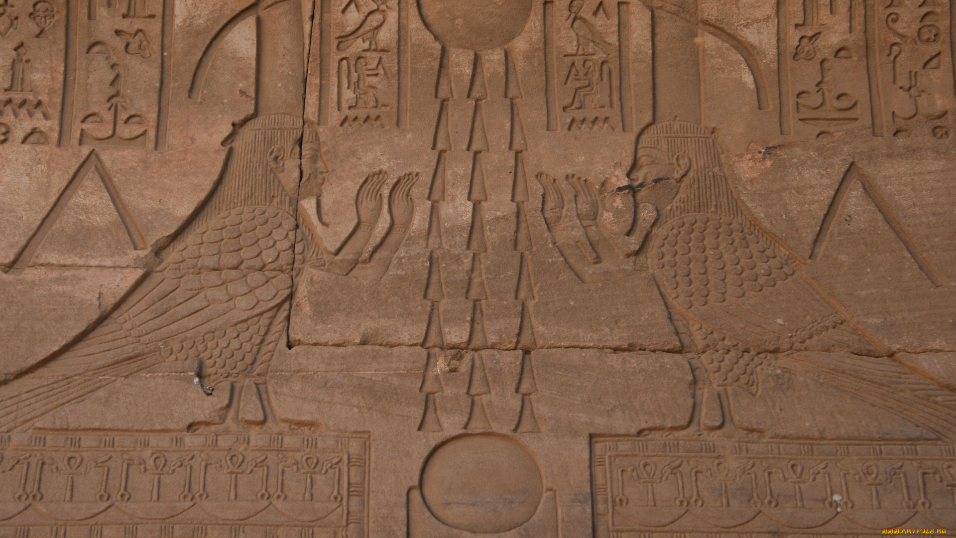 разное, рельефы, статуи, музейные, экспонаты, древний, египет