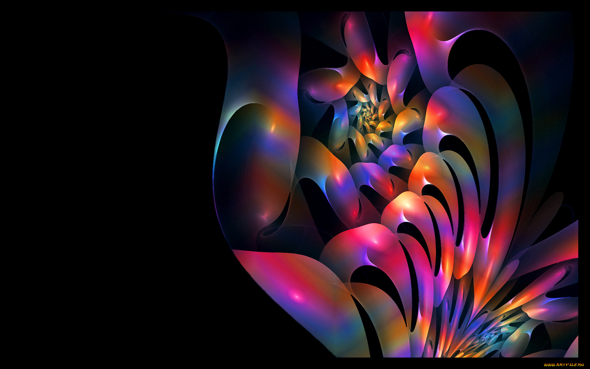 3д, графика, fractal, фракталы, узор, цвета, фон