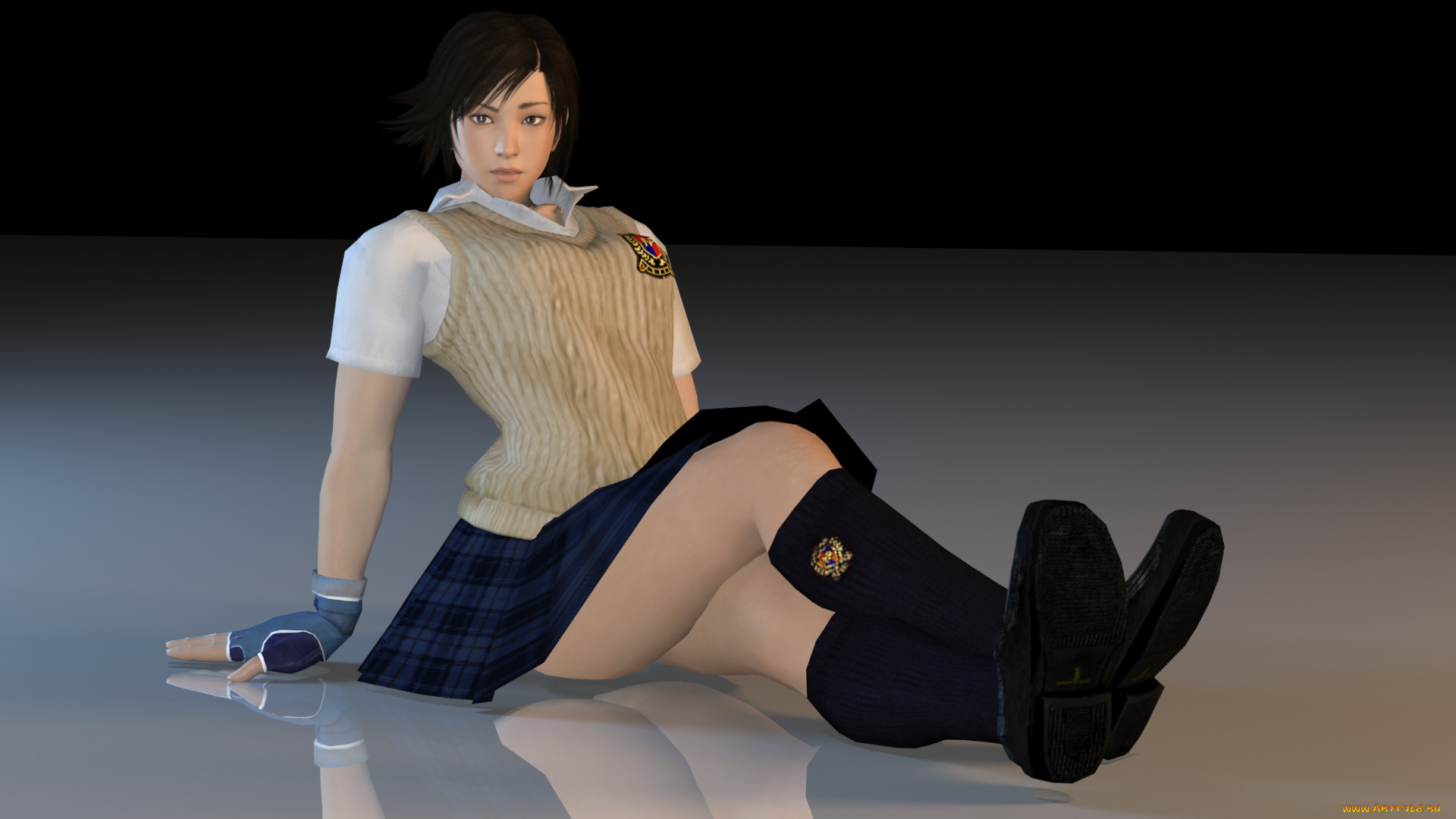 3д, графика, аниме, , anime, девушка, взгляд