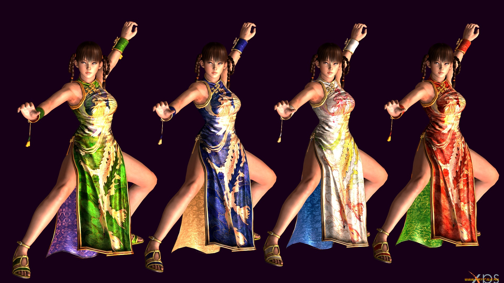 3д, графика, аниме, , anime, девушки, взгляд, поза