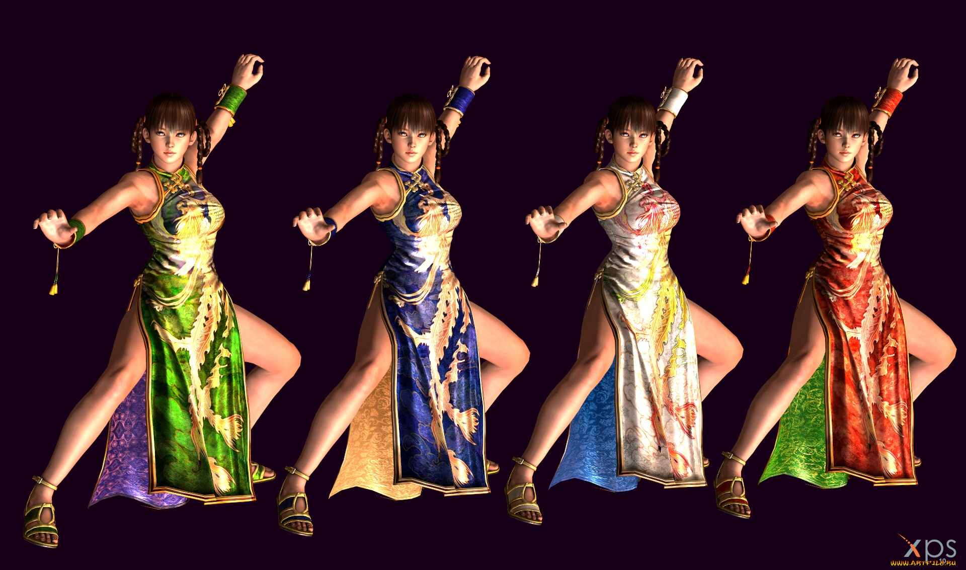 3д, графика, аниме, , anime, девушки, взгляд, поза