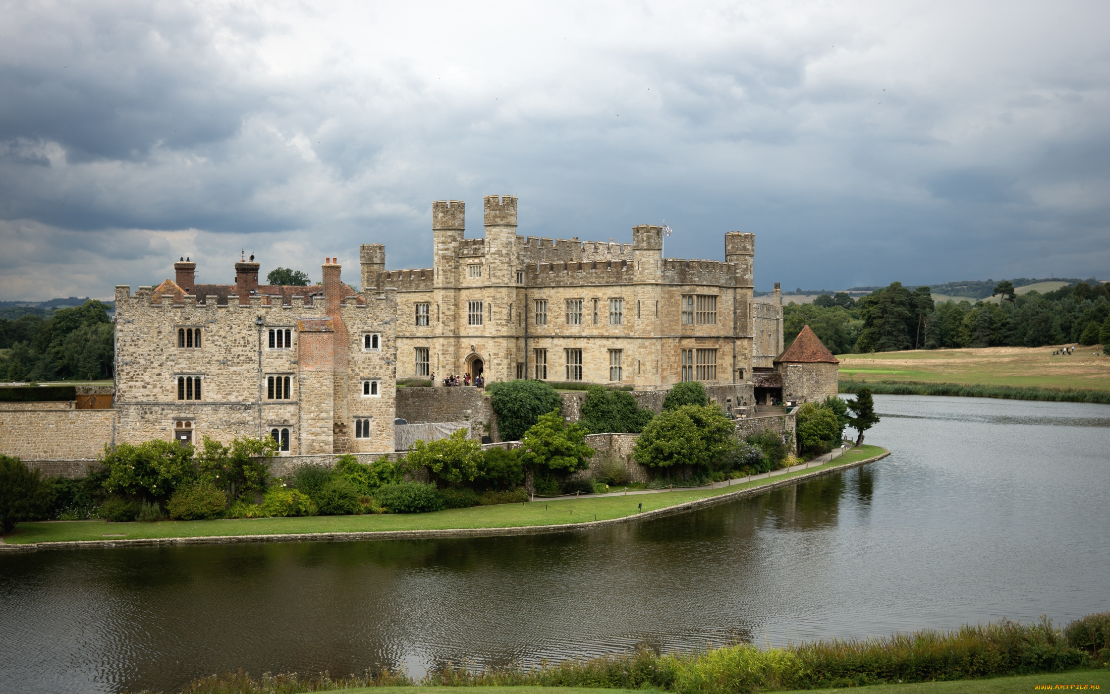 замок, лидс, , англия, города, замки, англии, замок, лидс