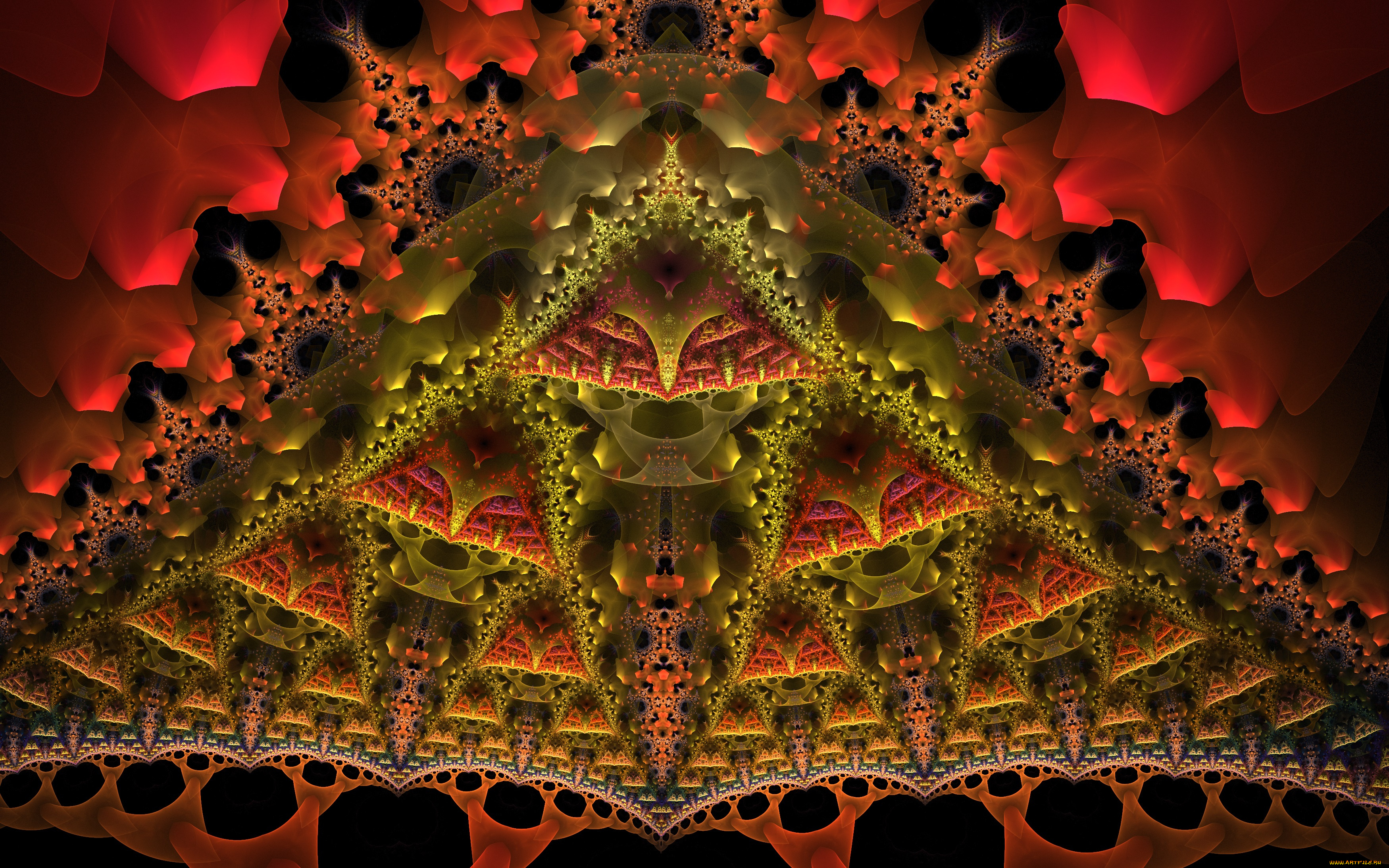 3д, графика, фракталы, , fractal, узор, цвета, фон