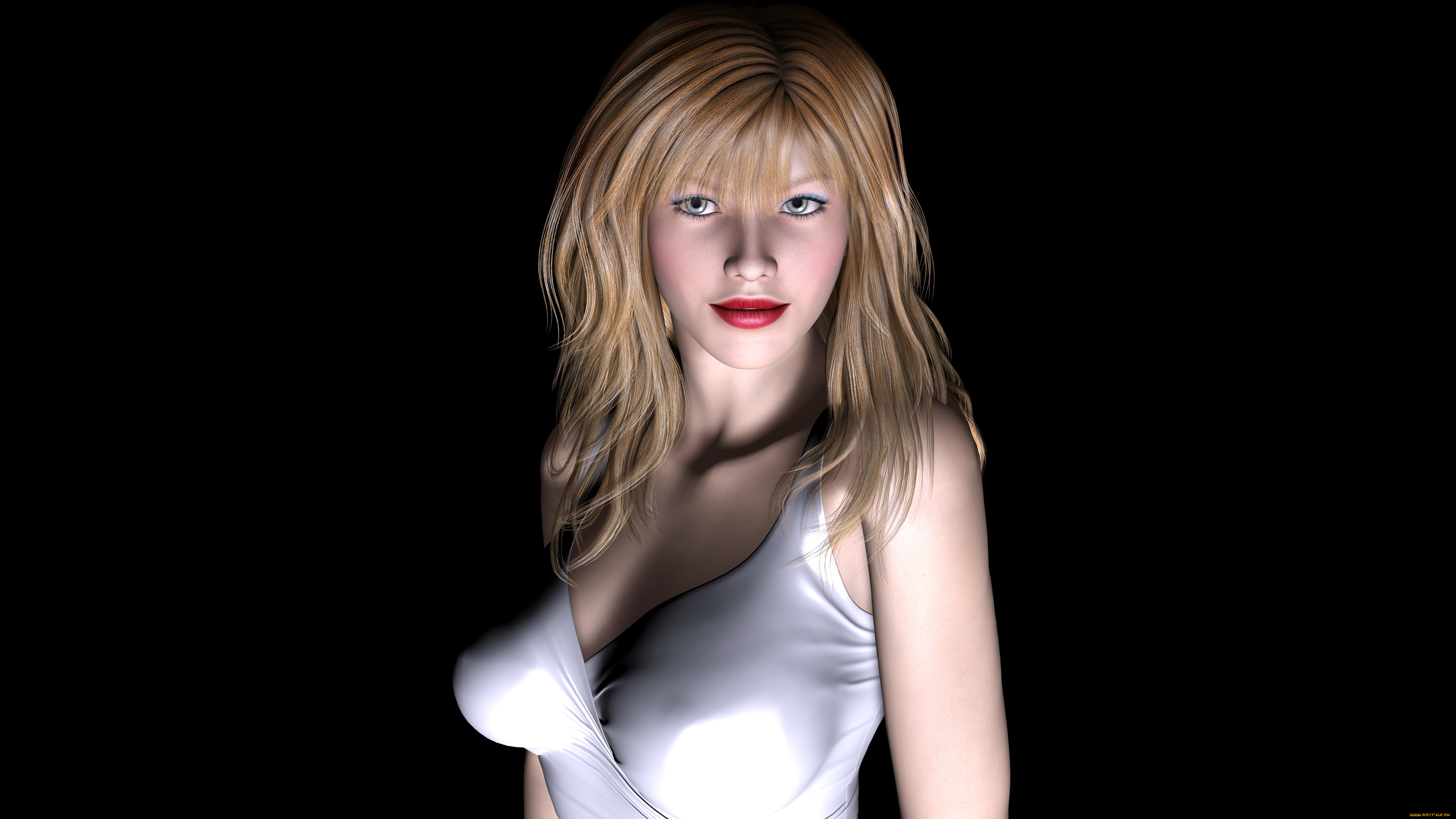 brooklyn, 3д, графика, люди, , people, девушка, взгляд, блондинка