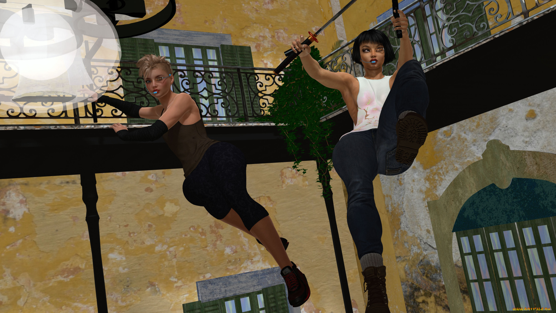 3д, графика, фантазия, , fantasy, позы, фон, взгляд, девушки