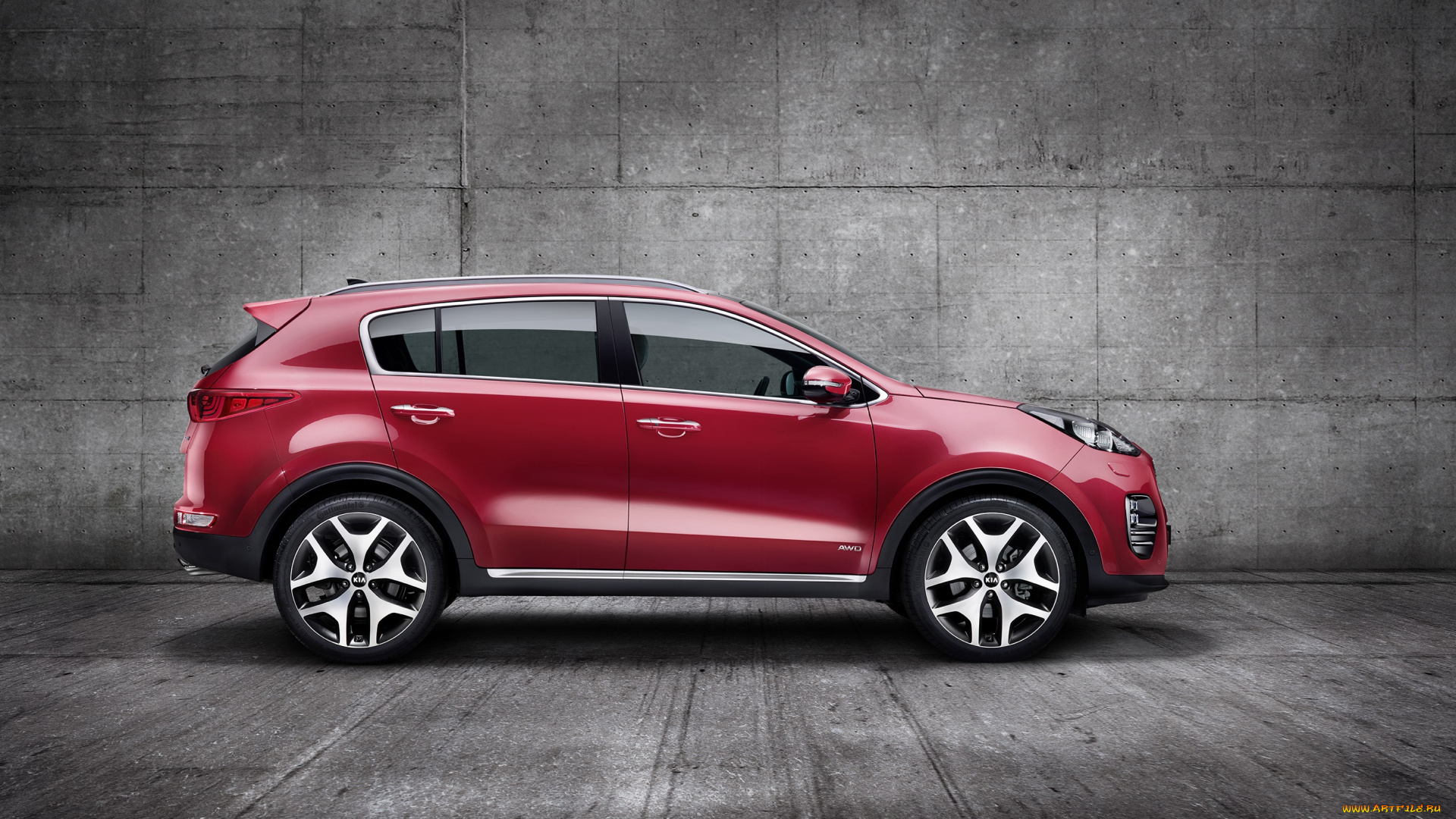 автомобили, kia, красный, 2015г, gt, line, sportage