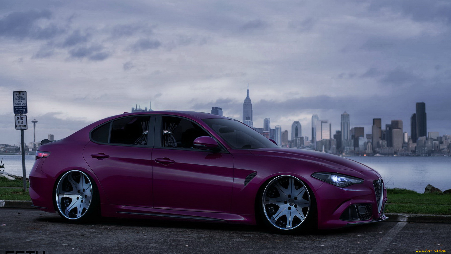 автомобили, виртуальный, тюнинг, красный, автомобиль