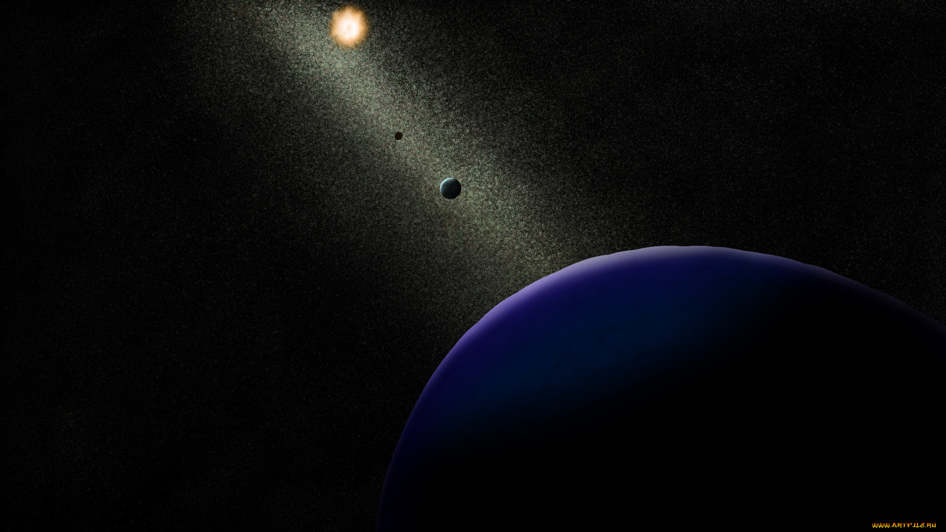космос, арт, планеты, вселенная, галактика, звезды