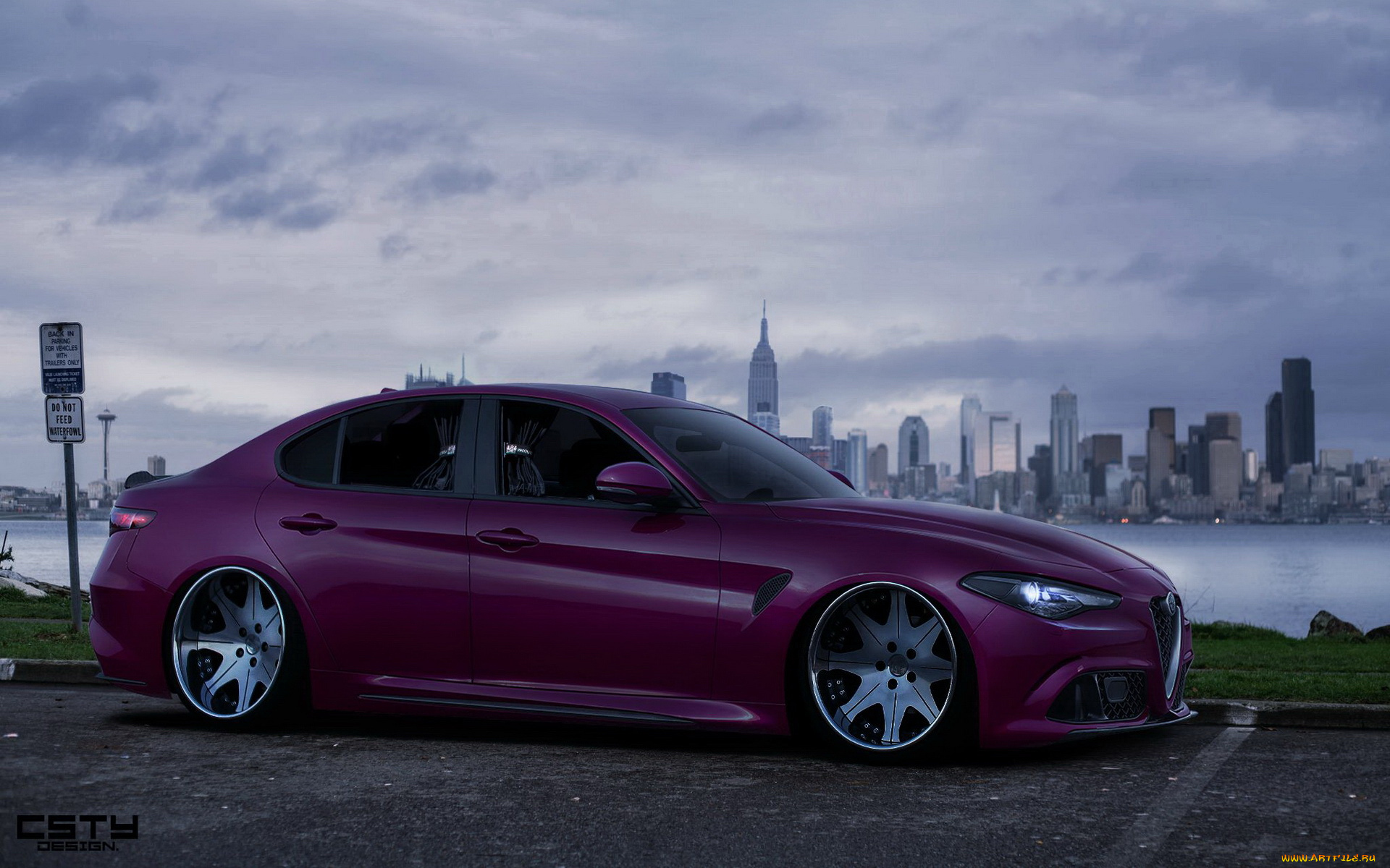 автомобили, виртуальный, тюнинг, красный, автомобиль