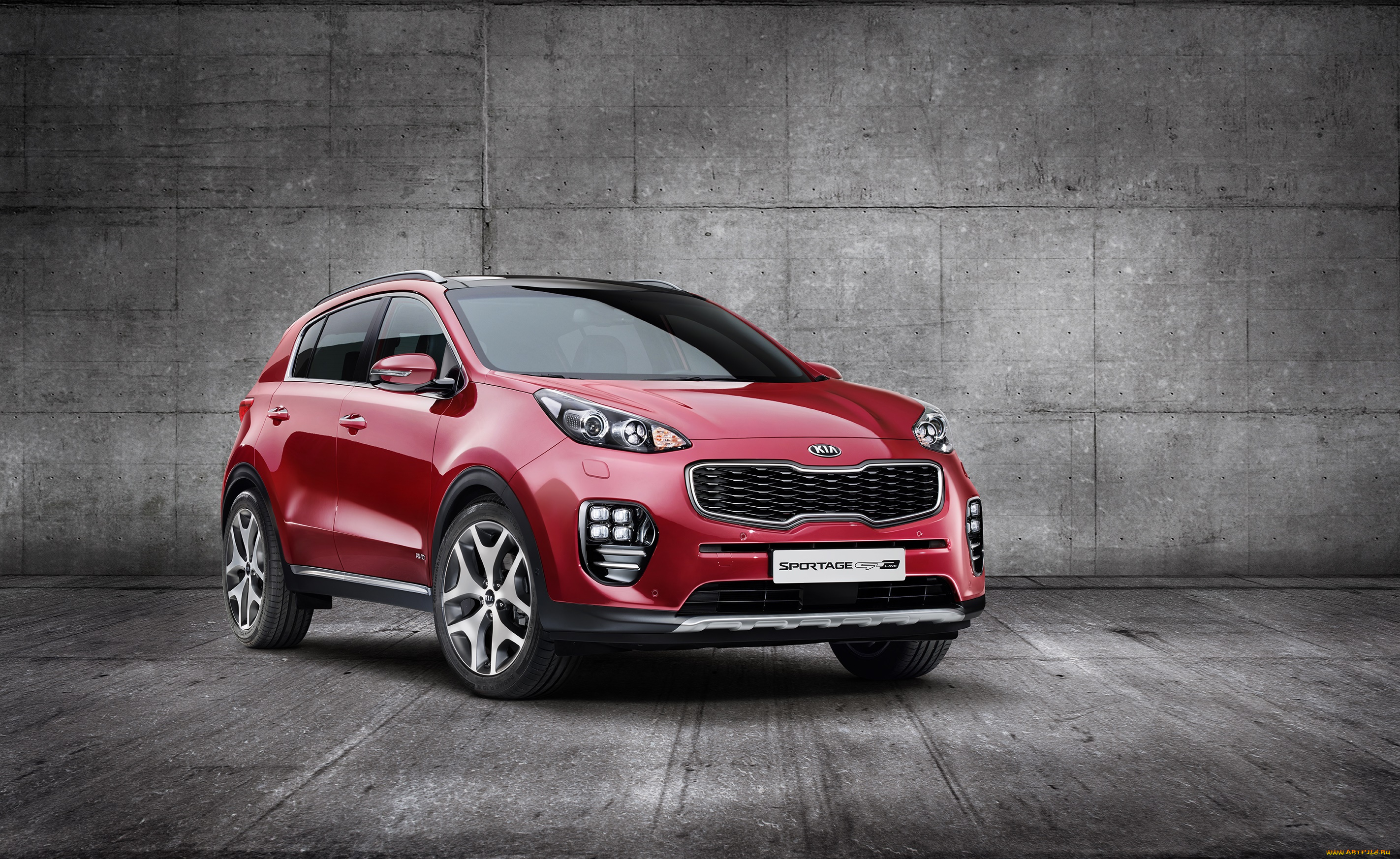 автомобили, kia, красный, 2015г, gt, line, sportage