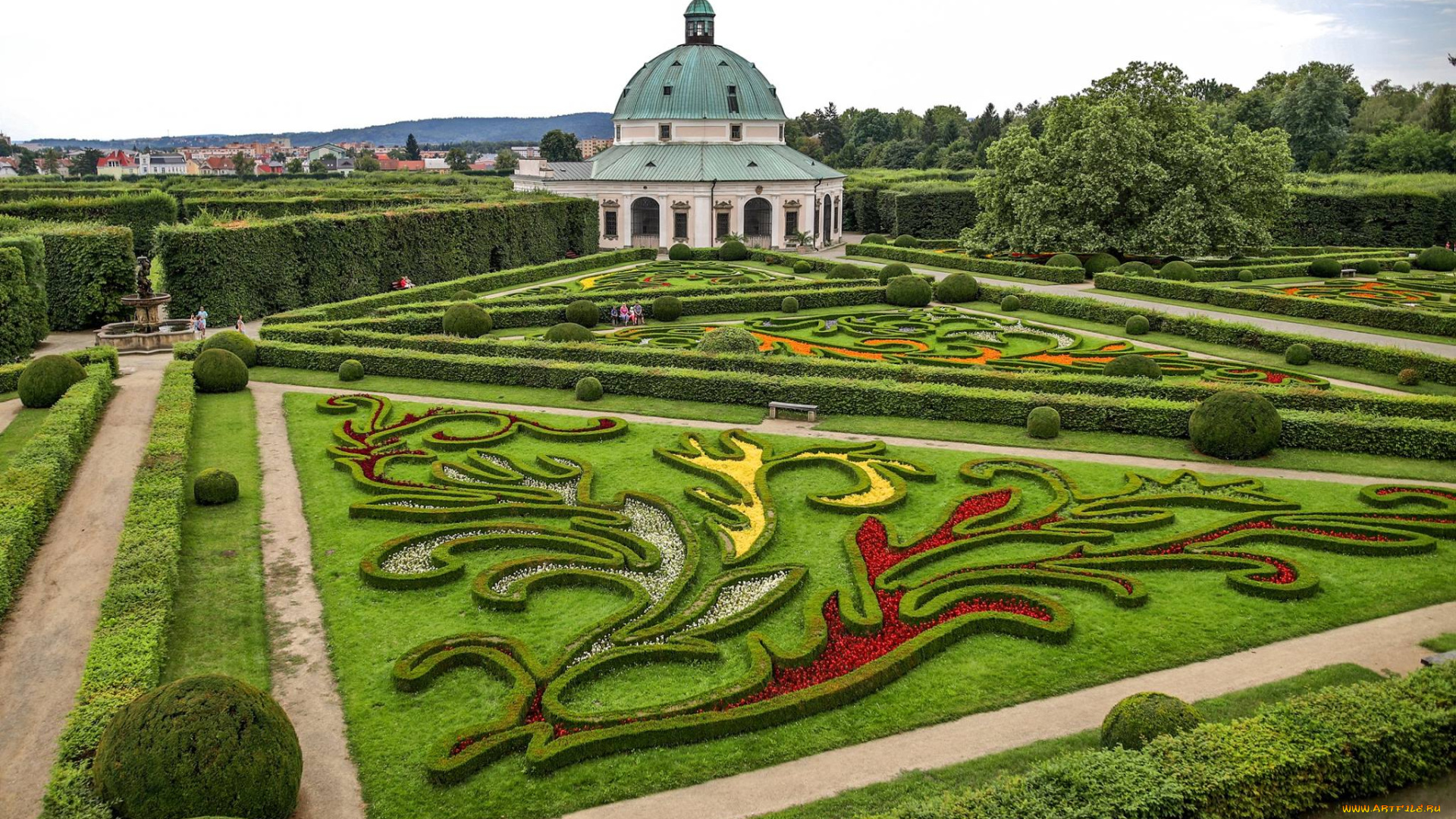 природа, парк, цветы, дизайн, клумбы, ландшафтный