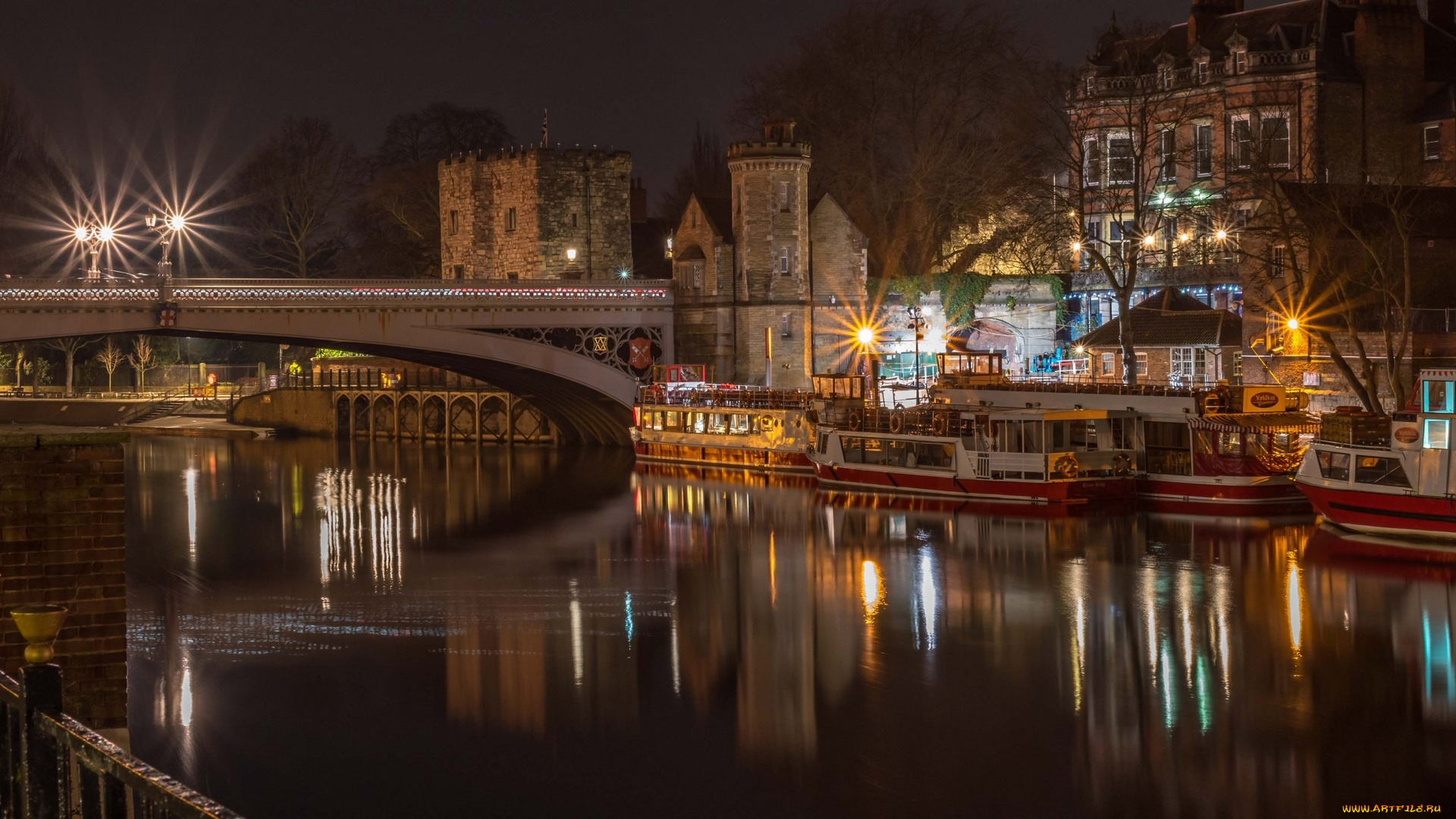 англия, корабли, порты, , , причалы, водоем, катер, мост, здания, крепость