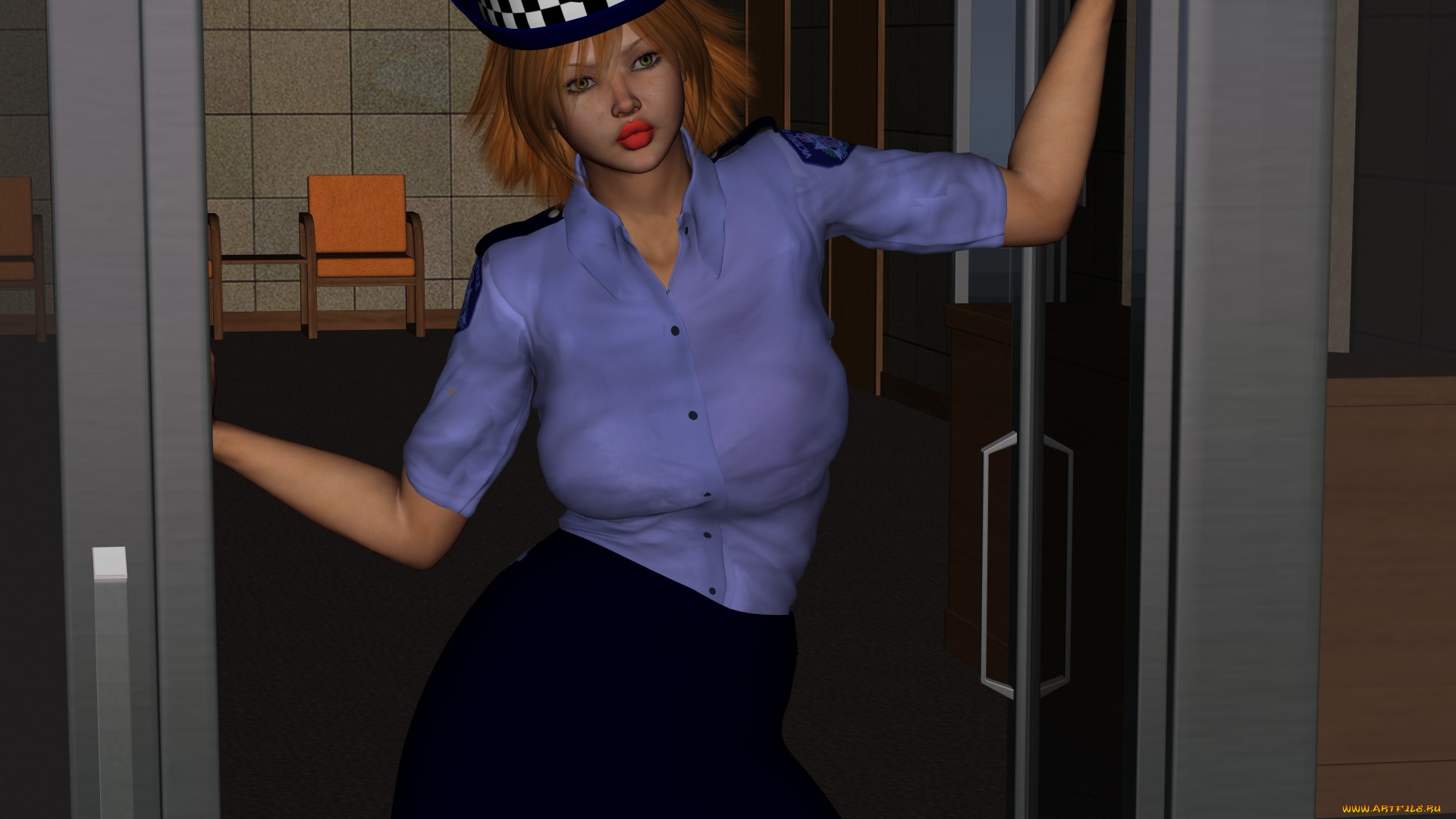 carabinieri, 3д, графика, люди, , people, фон, взгляд, девушка