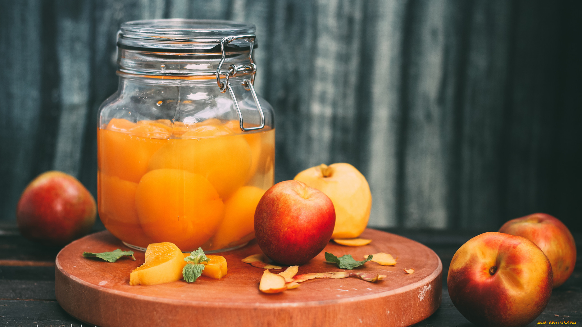 еда, персики, , сливы, , абрикосы, компот, банка, фрукт, доска, персик