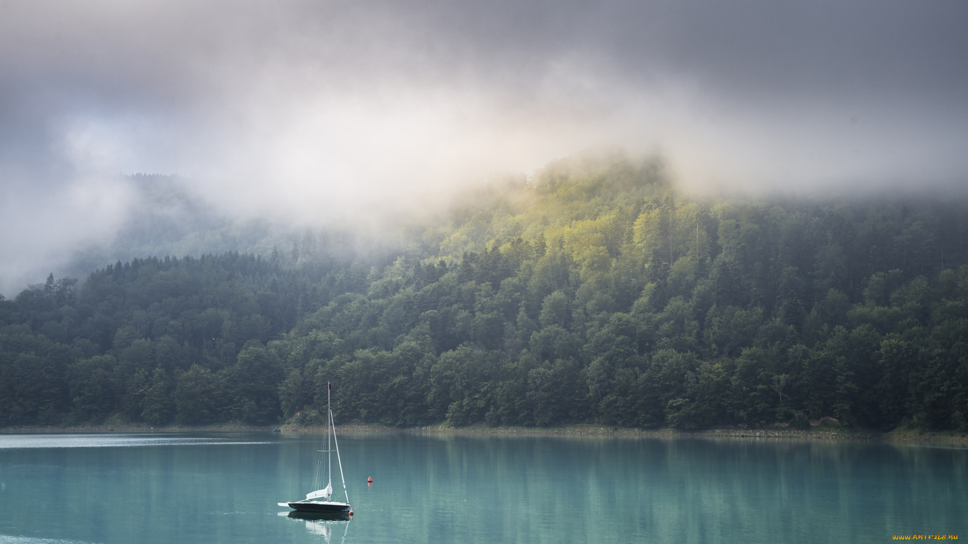 корабли, парусники, утро