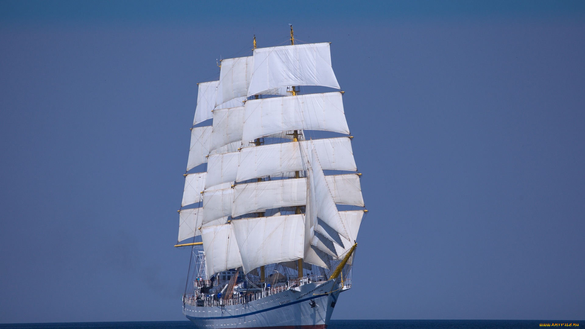 корабли, парусники, водоем