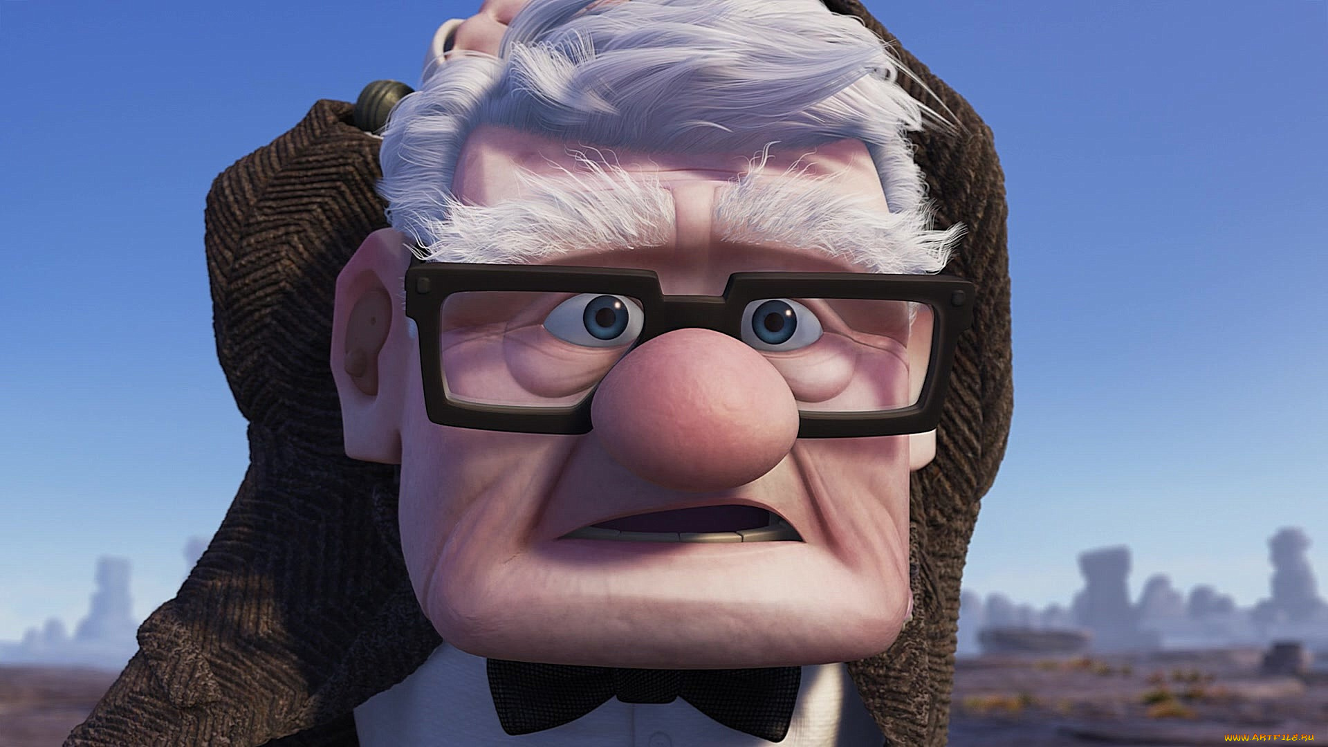 мультфильмы, up, дедушка, очки, бабочка