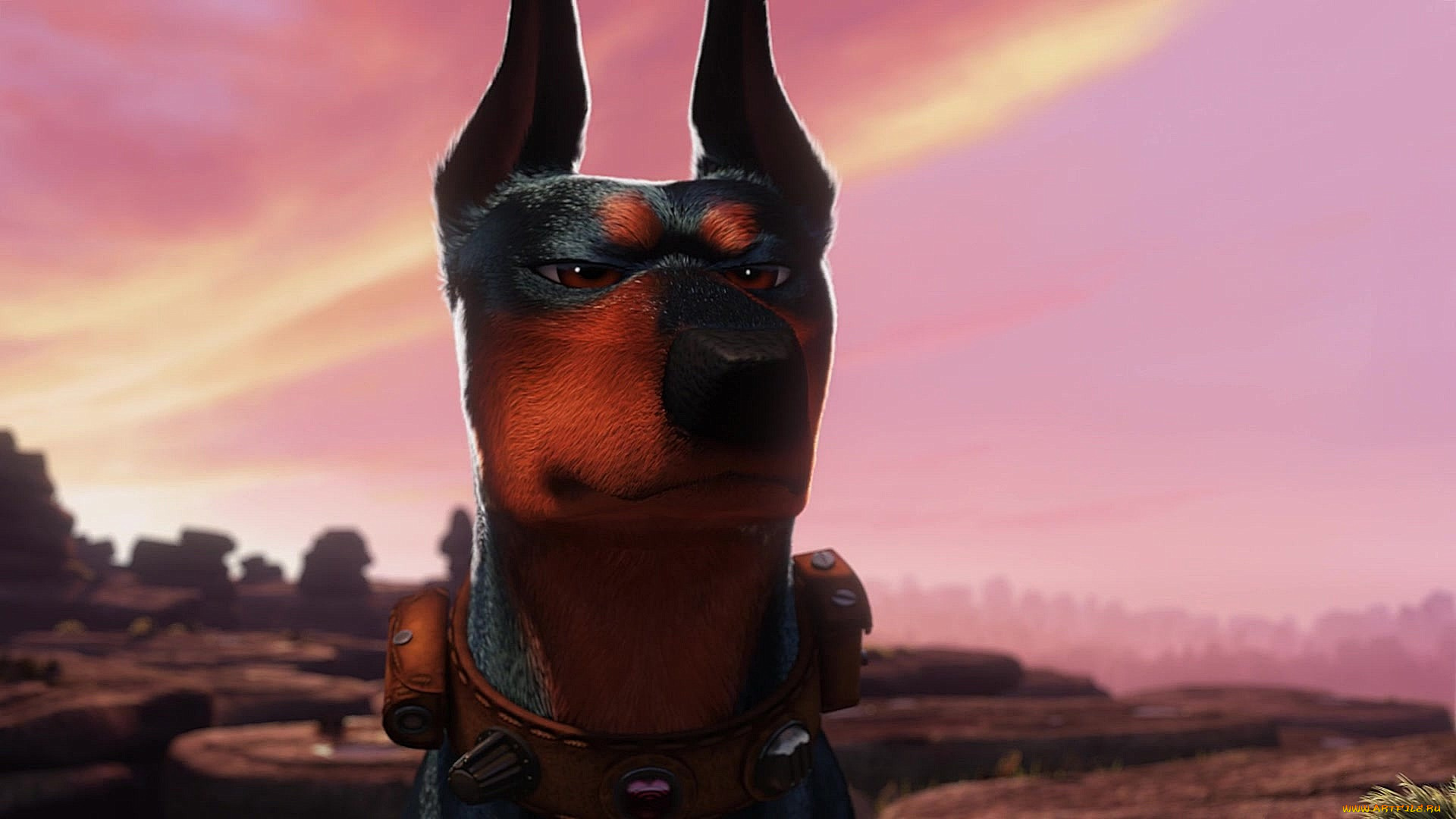 мультфильмы, up, морда, собака, доберман