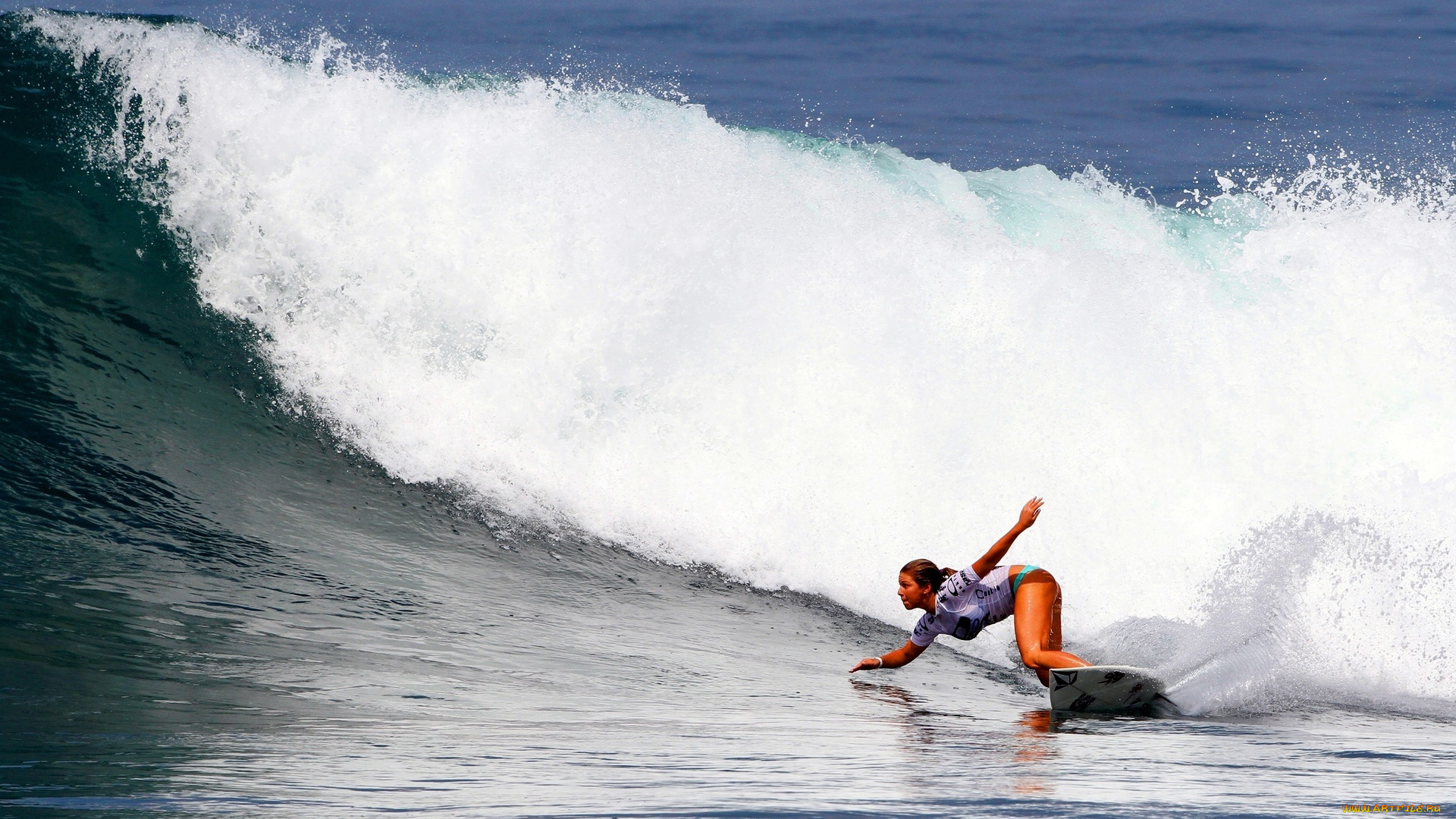 спорт, серфинг, девушка, волна