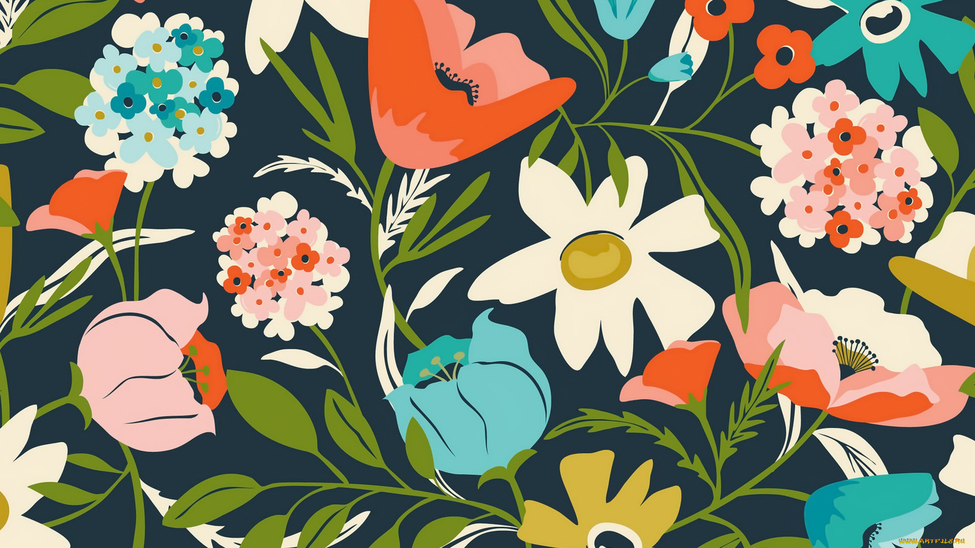 векторная, графика, цветы, , flowers, цвет, фон, текстура