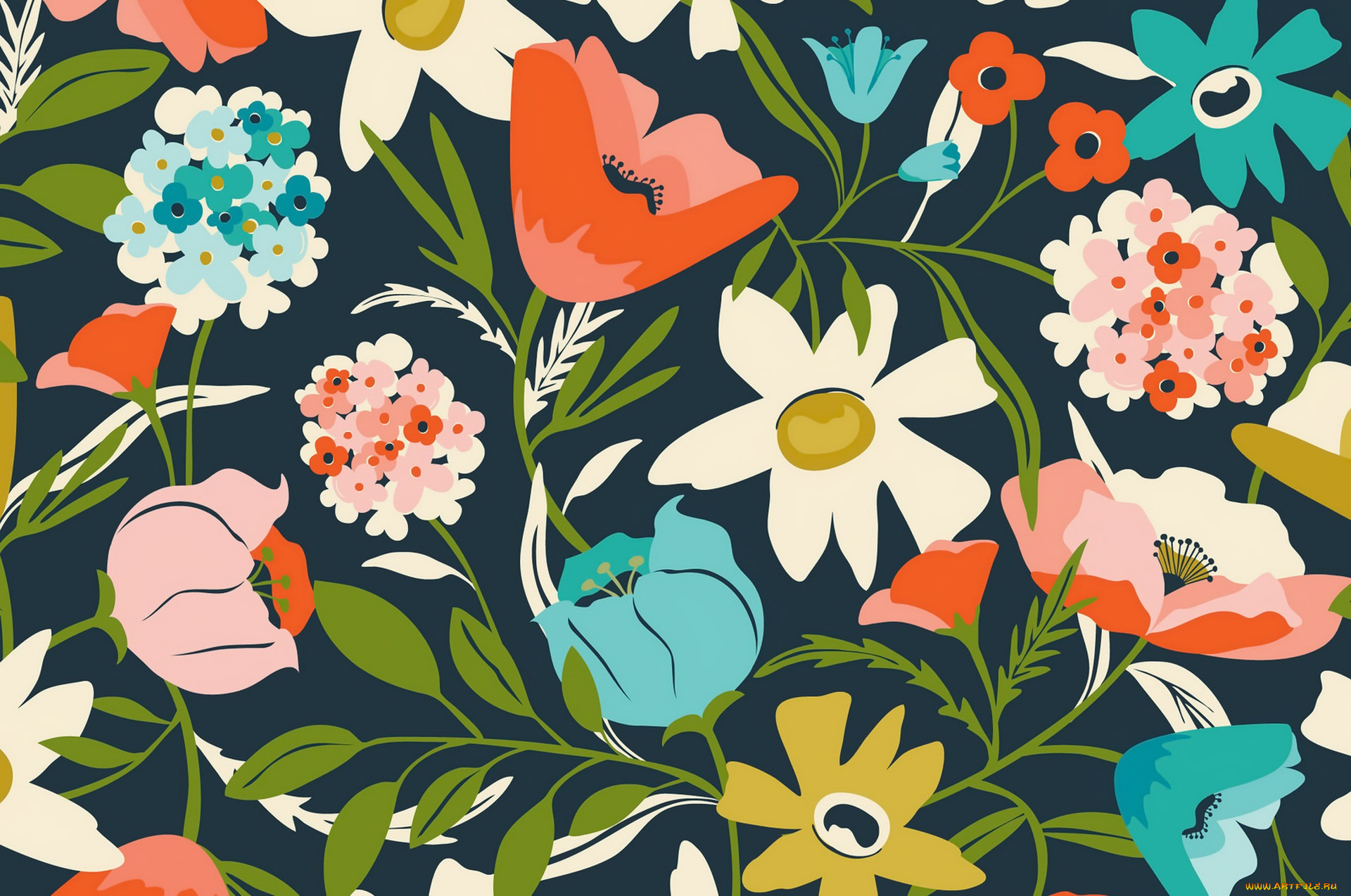 векторная, графика, цветы, , flowers, цвет, фон, текстура