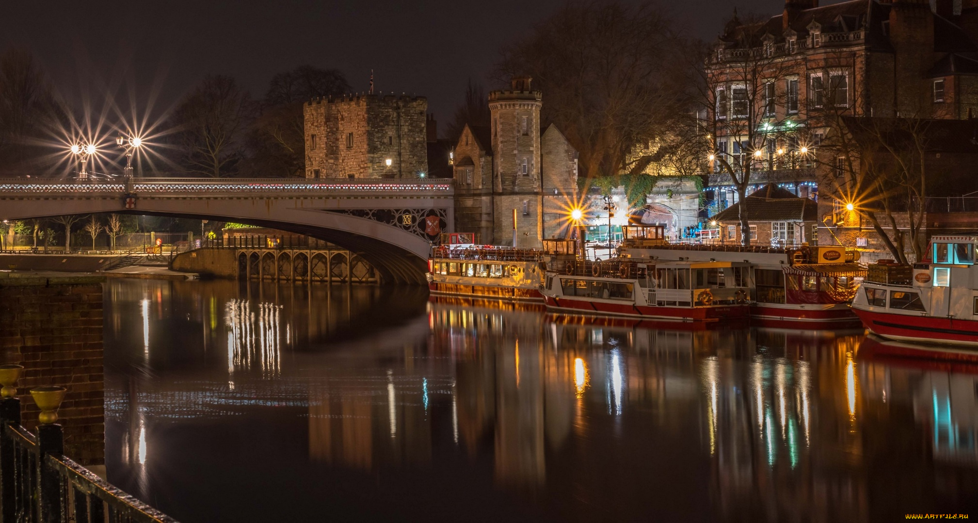 англия, корабли, порты, , , причалы, водоем, катер, мост, здания, крепость
