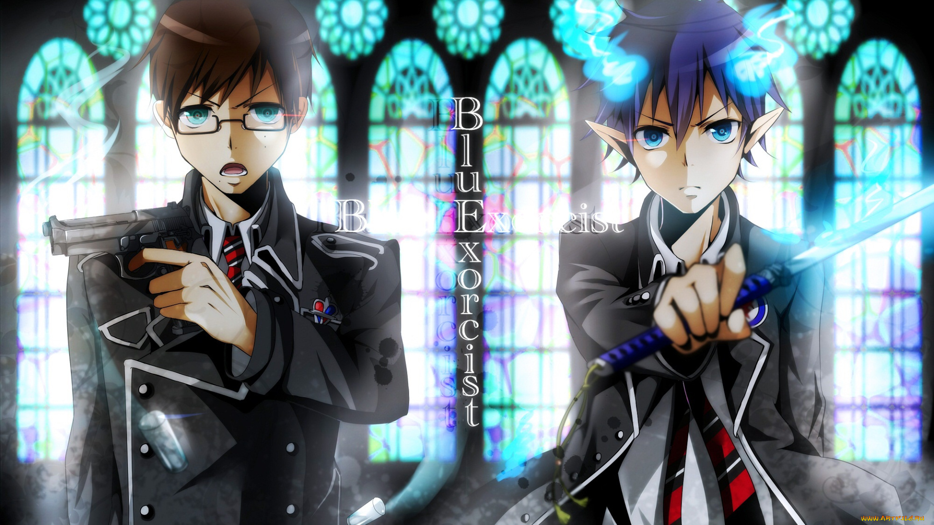 аниме, ao, no, exorcist, братья