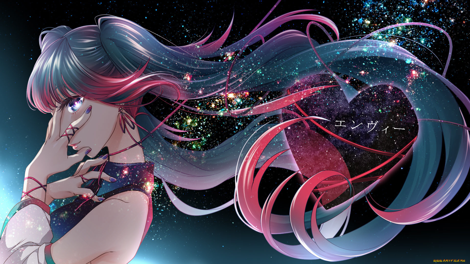 аниме, vocaloid, девушка