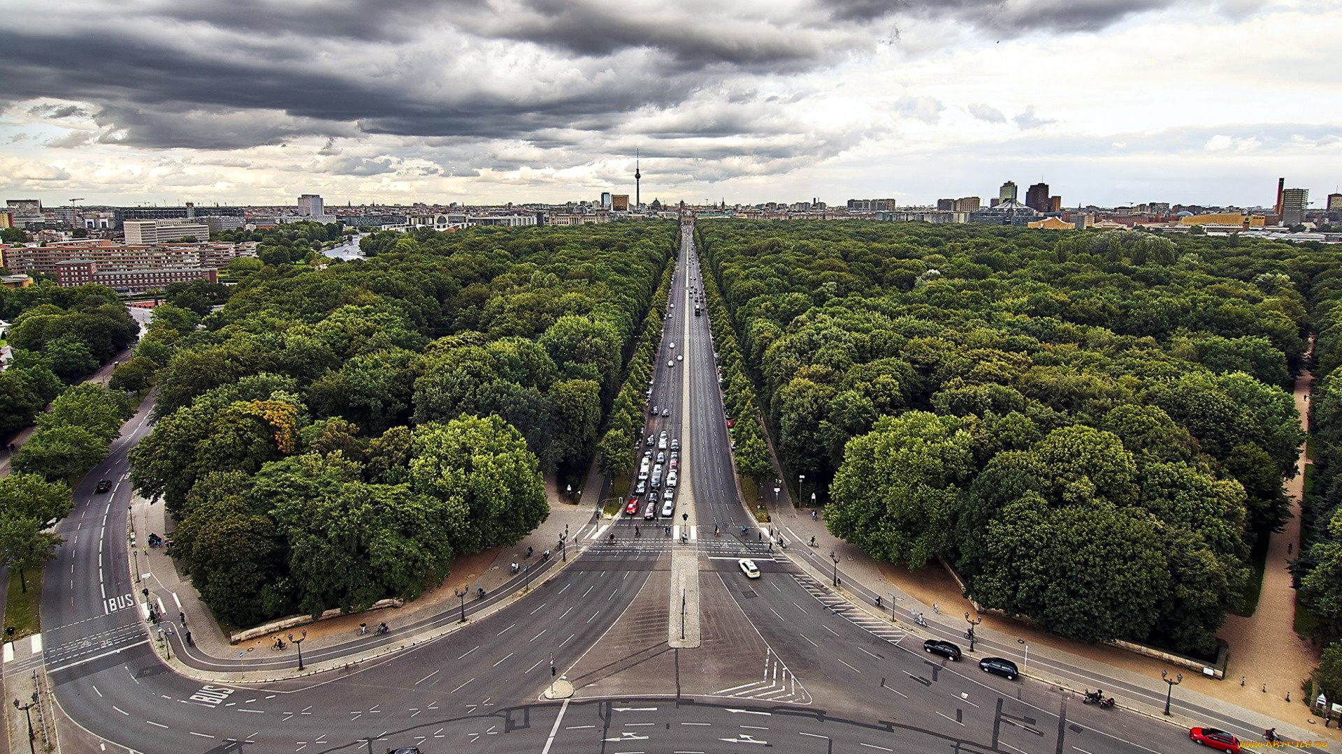 города, берлин, , германия, панорама