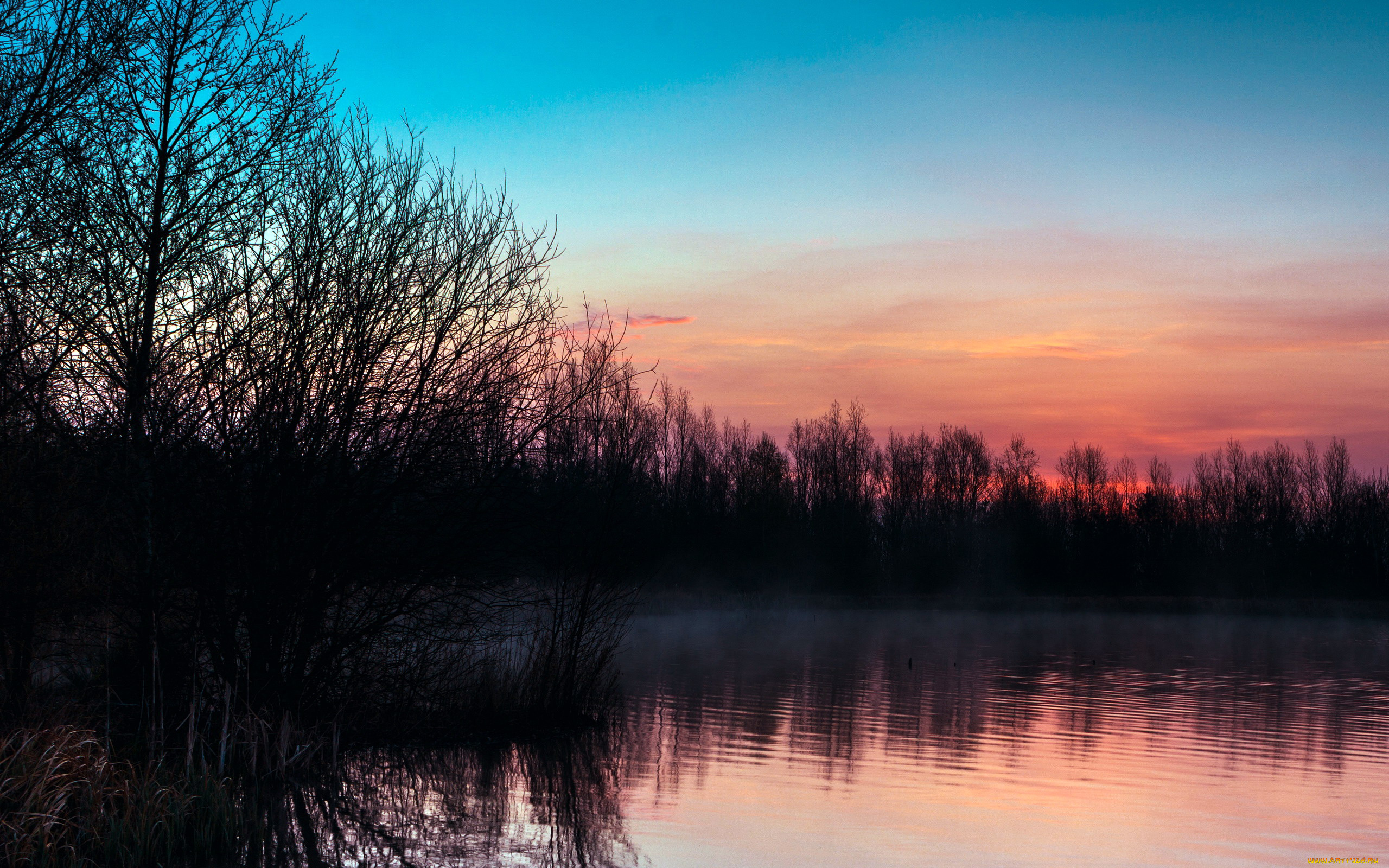 природа, восходы, закаты, закат, река