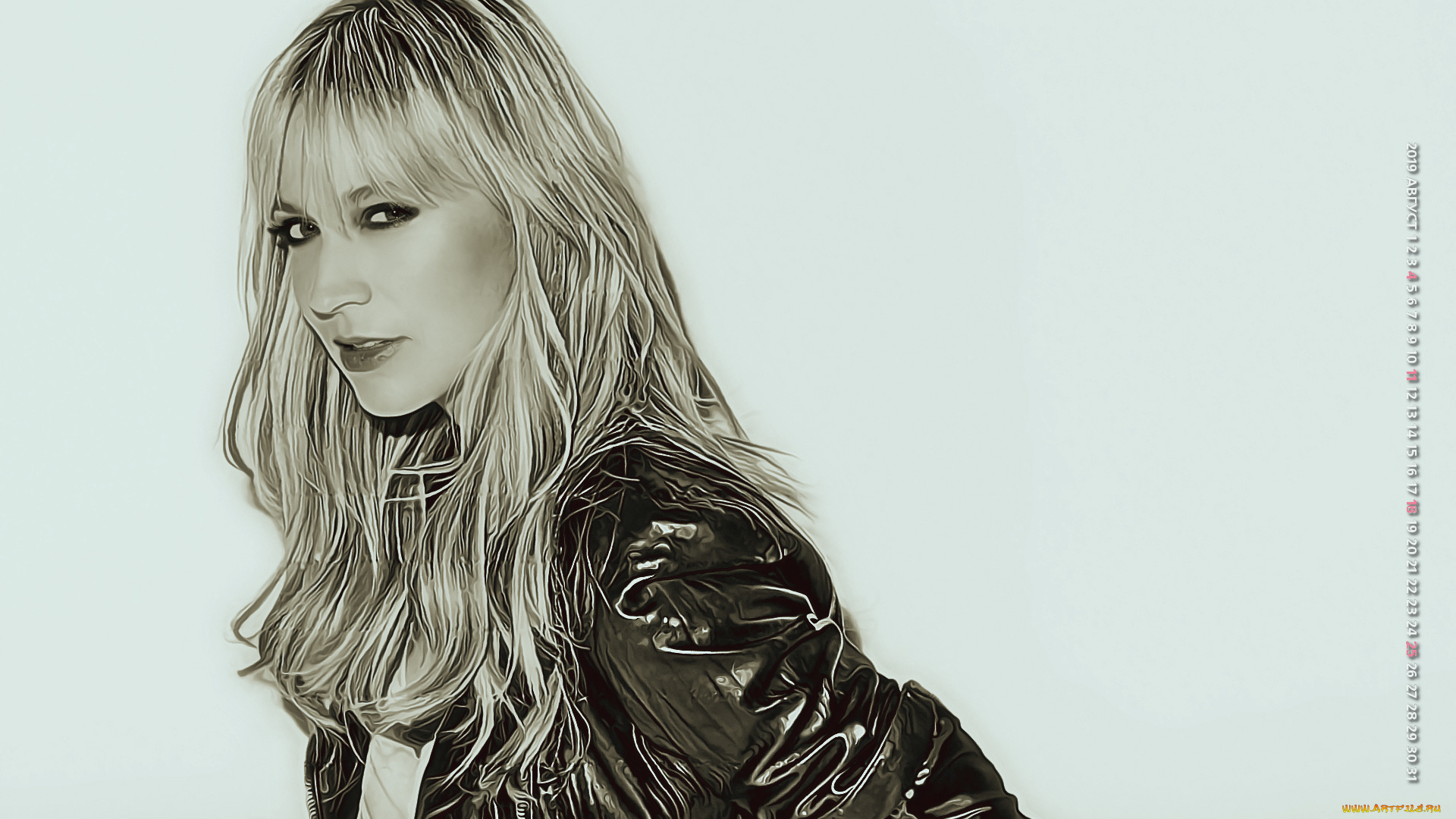 календари, компьютерный, дизайн, профиль, взгляд, женщина, calendar, 2019, девушка