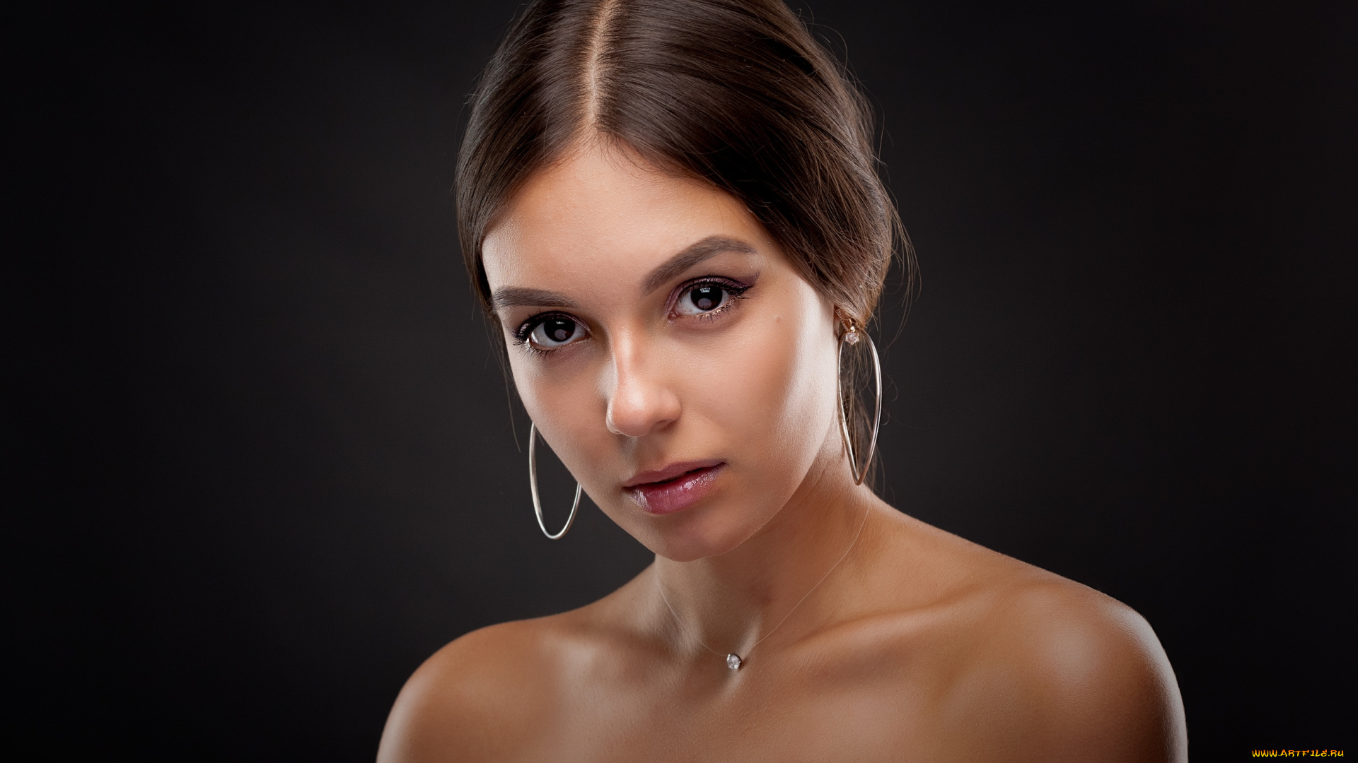 девушки, -, лица, , портреты, серьги