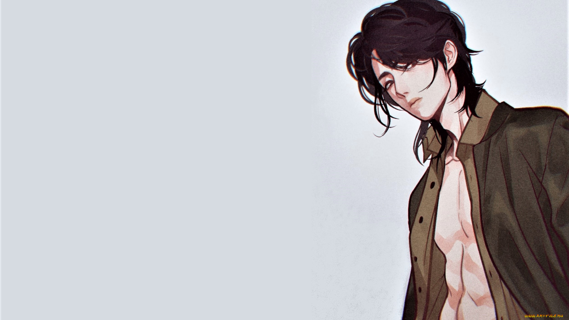 рисованное, люди, ван, ибо, рубашка