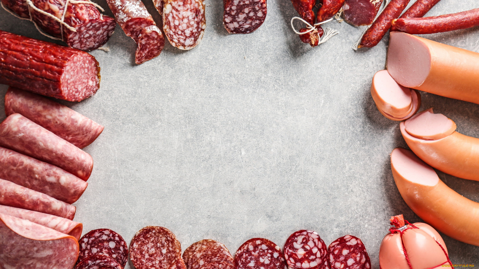 еда, колбасные, изделия, вареная, копченая, колбаса, нарезка, ассорти