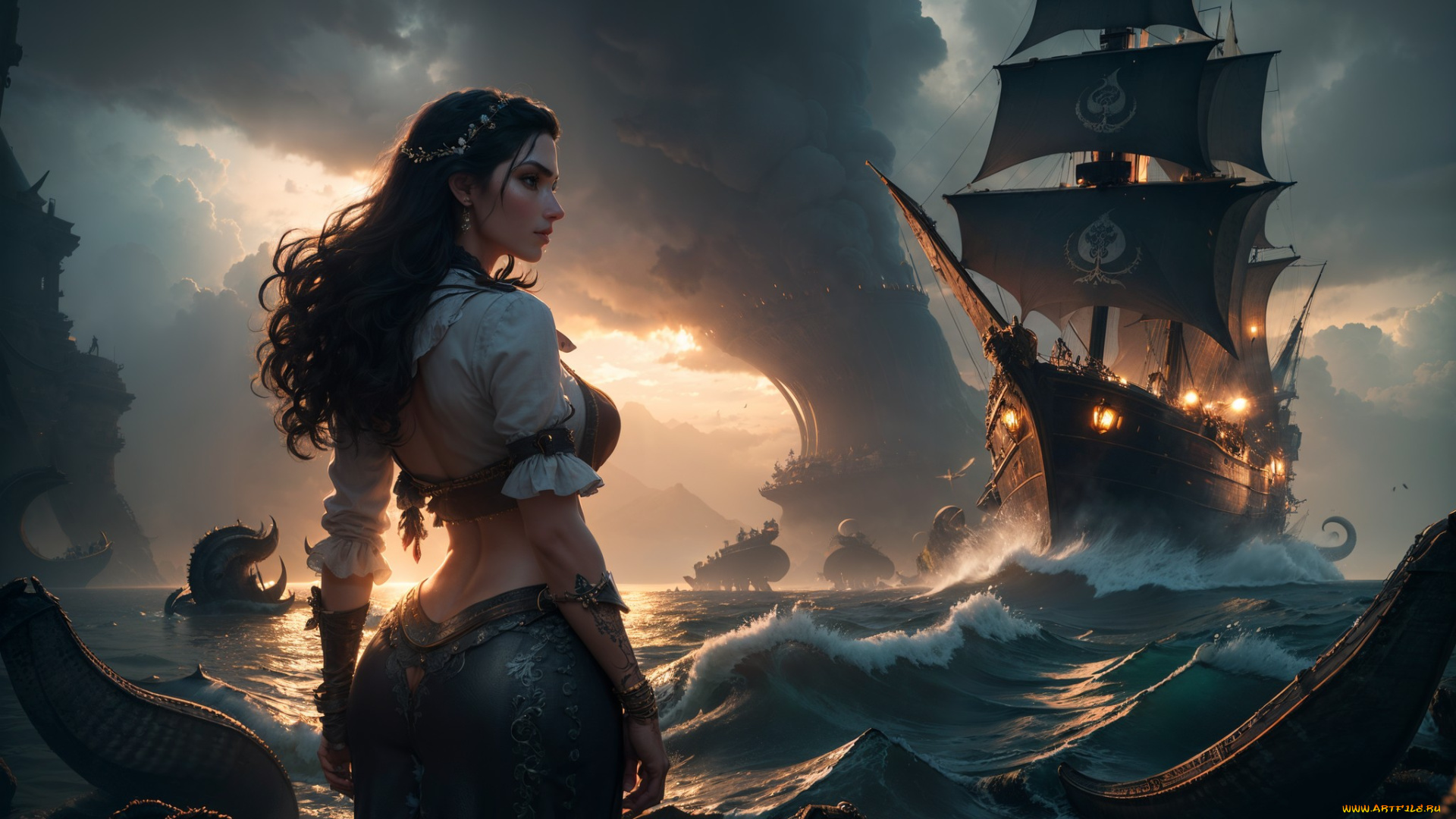 фэнтези, девушки, нейросети, графика, нейроарт, ai, art, нейронные, сети, рисунки, нейро, искусство