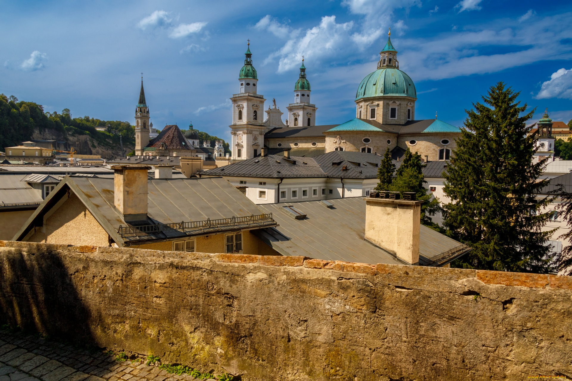 города, зальцбург, , австрия, панорама