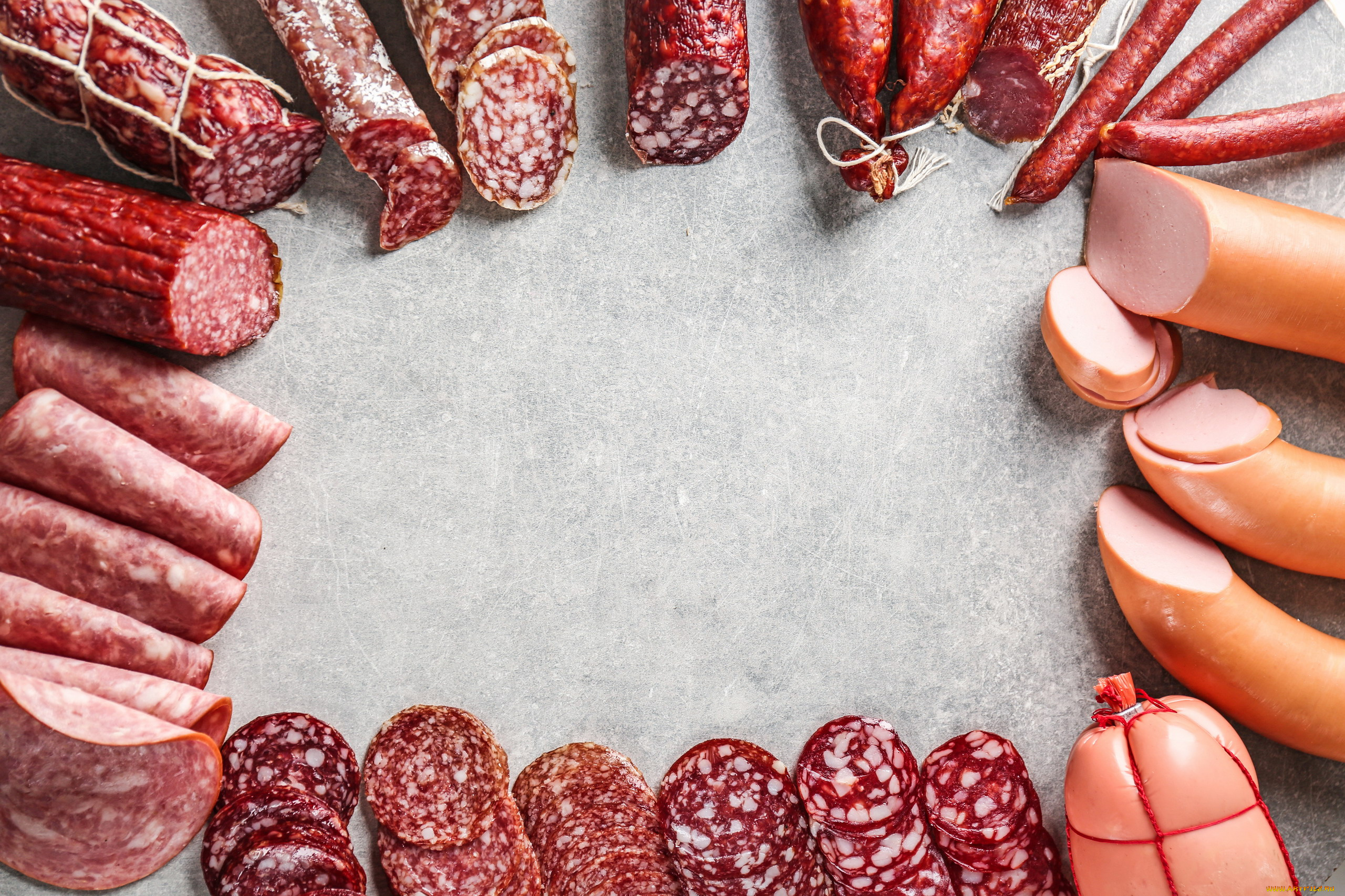 еда, колбасные, изделия, вареная, копченая, колбаса, нарезка, ассорти