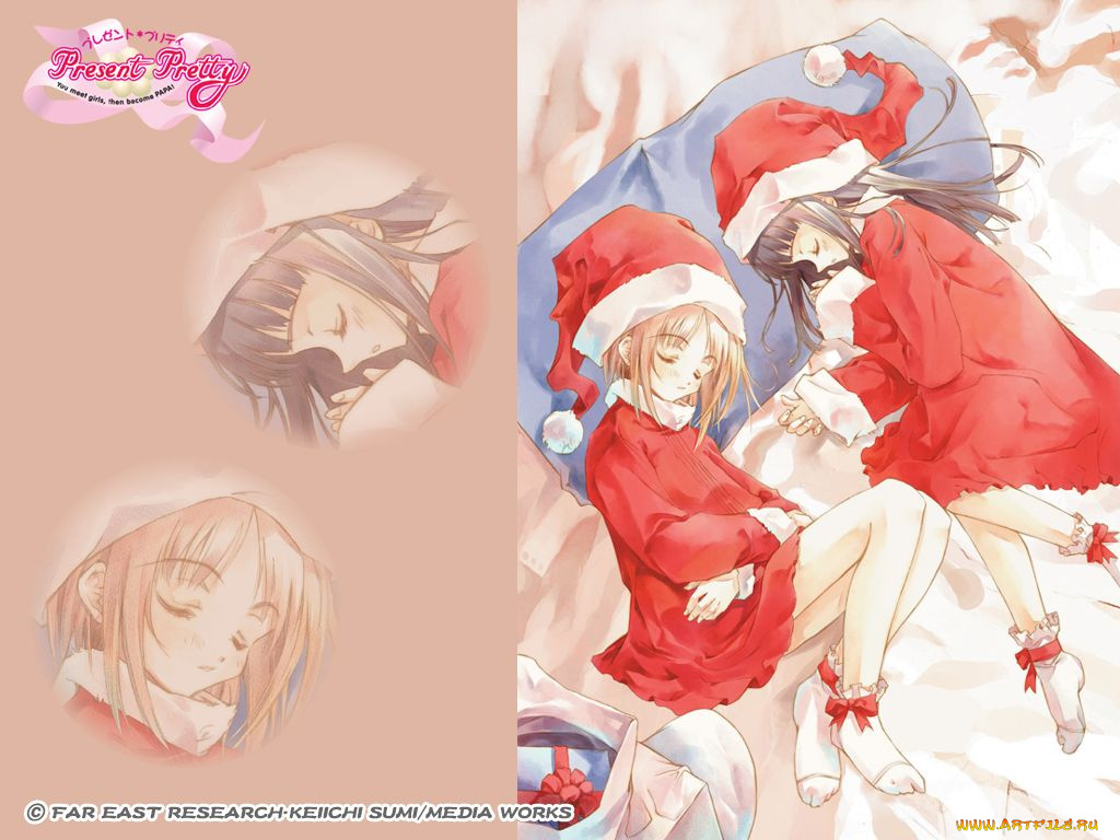 аниме, merry, chrismas, winter