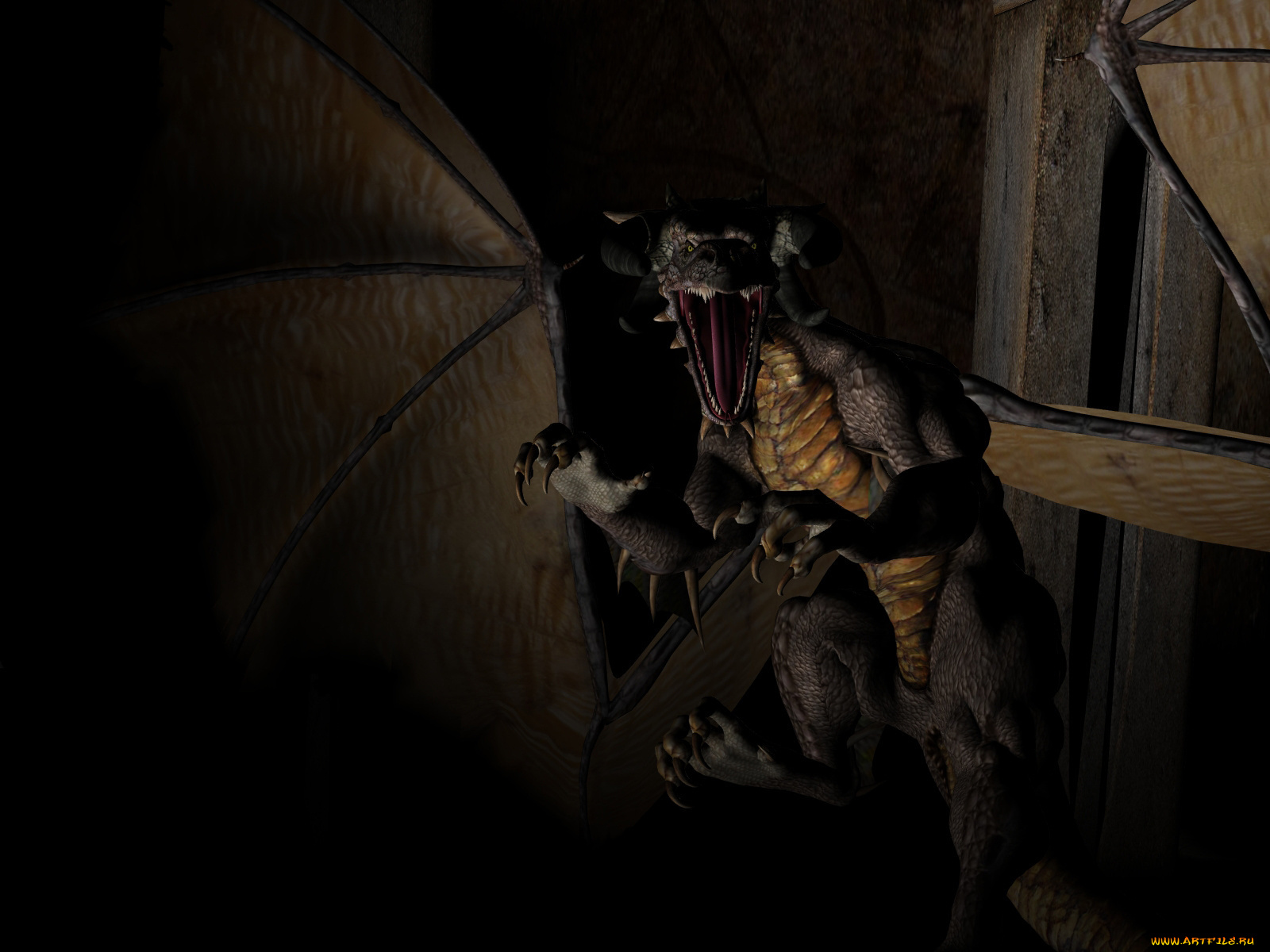 3д, графика, creatures, существа, драконы, ящери