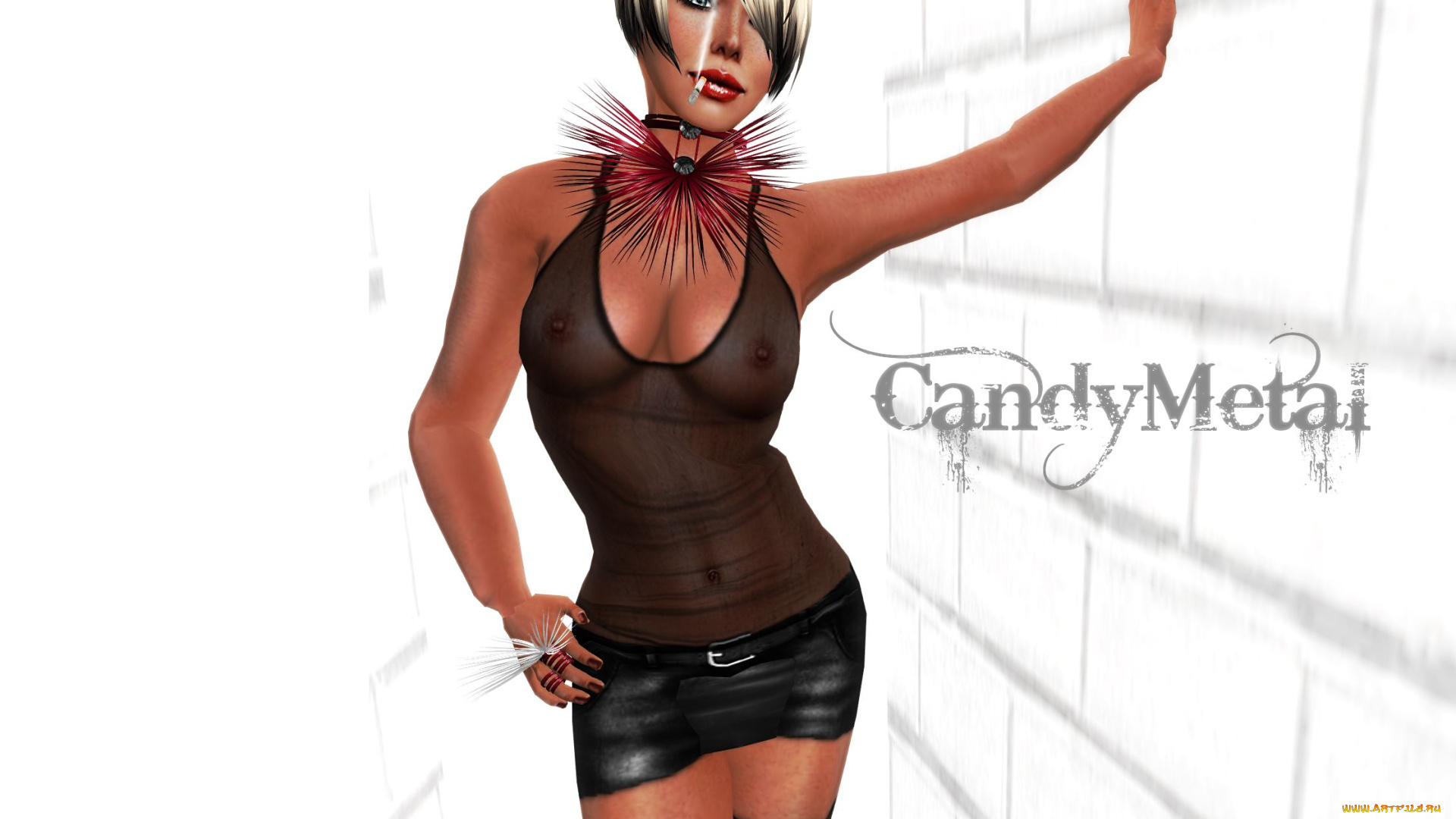 3д, графика, people, люди, блондинка, сигарета