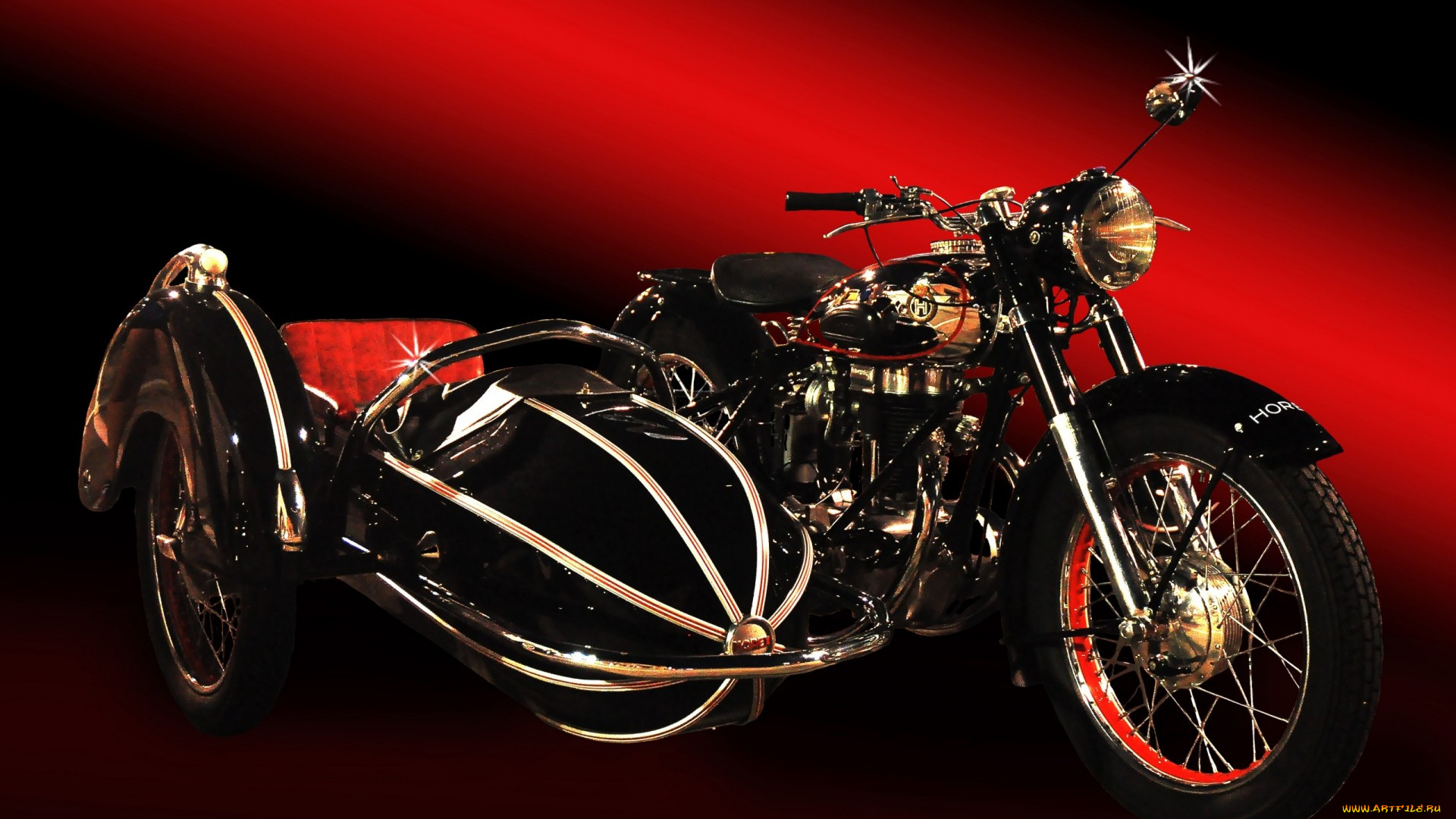 harley, davidson, мотоциклы, коляской