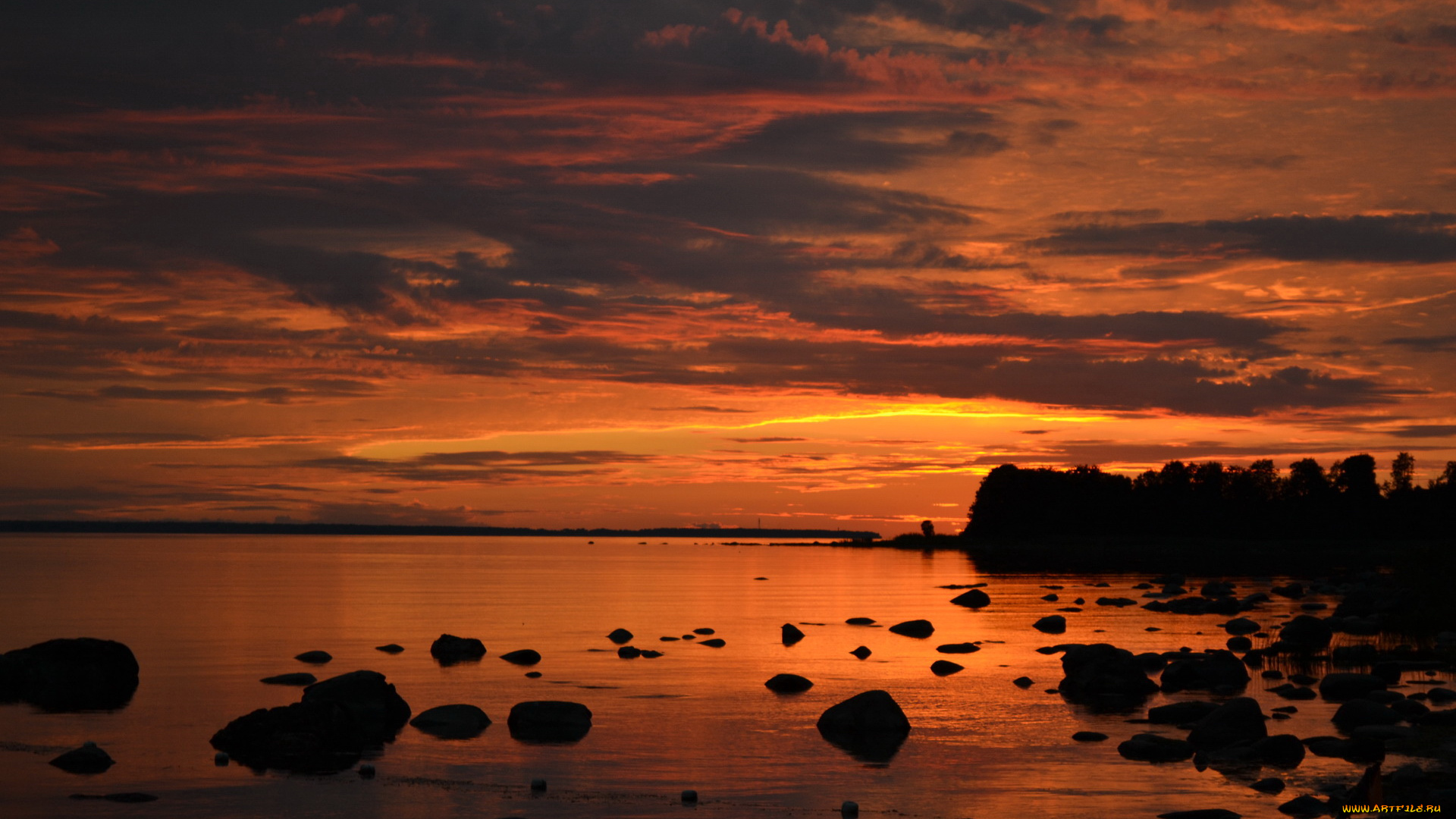 природа, восходы, закаты, море, камни, облака