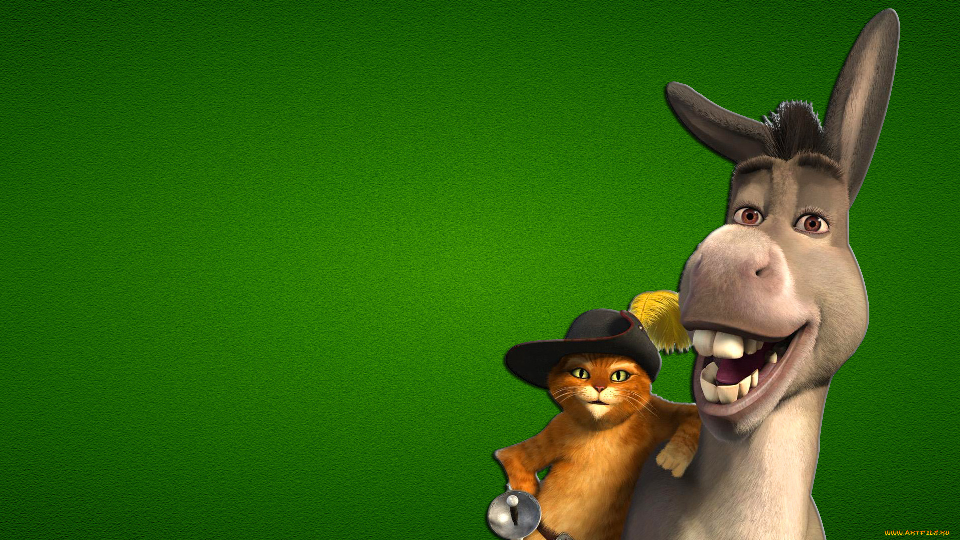 шрек, мультфильмы, shrek, осел, кот, в, сапогах, зеленый