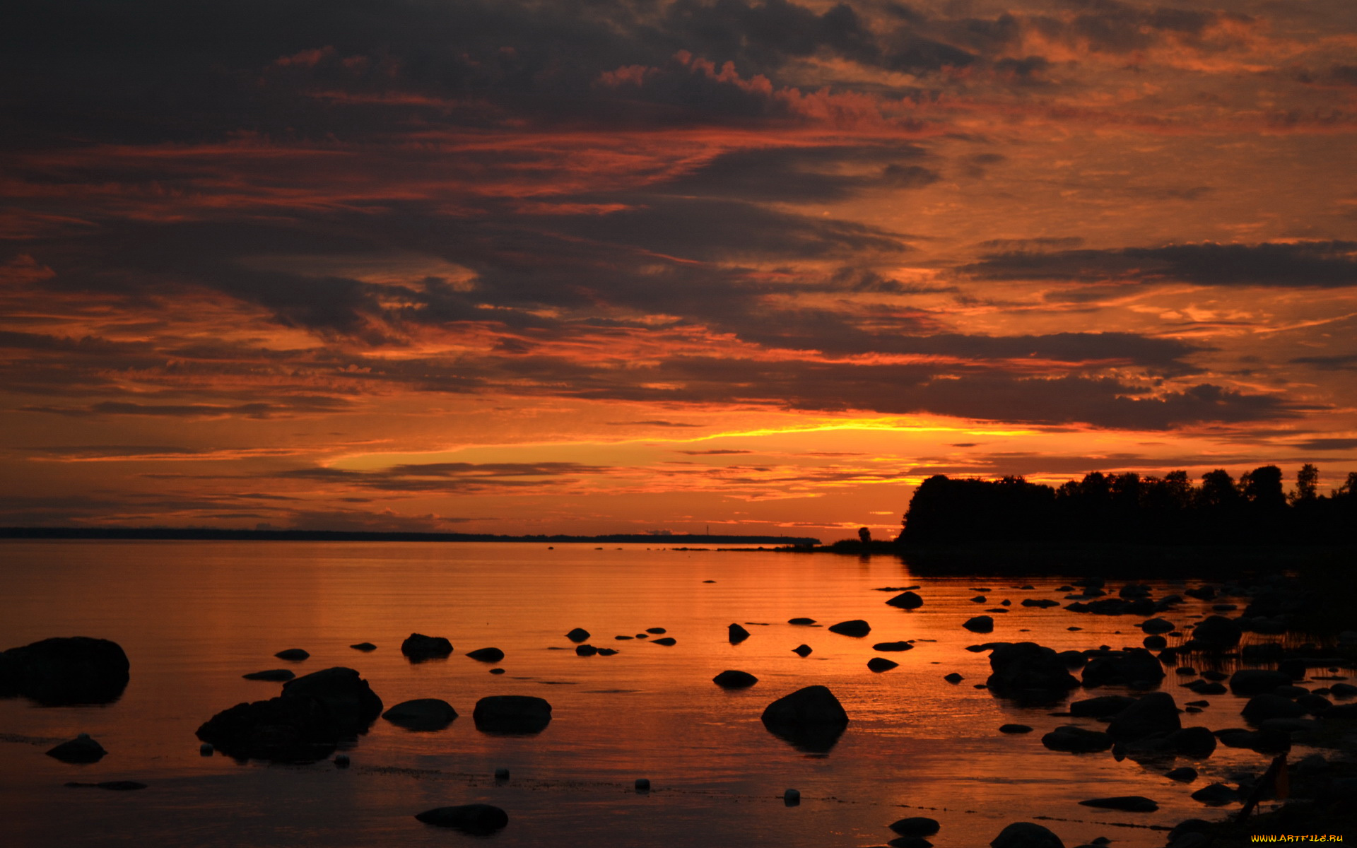 природа, восходы, закаты, море, камни, облака