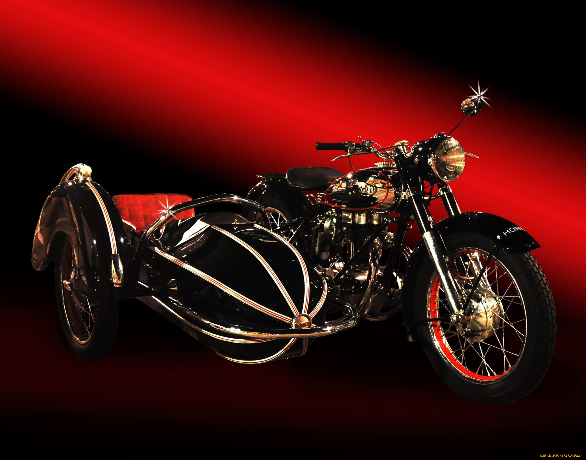 harley, davidson, мотоциклы, коляской