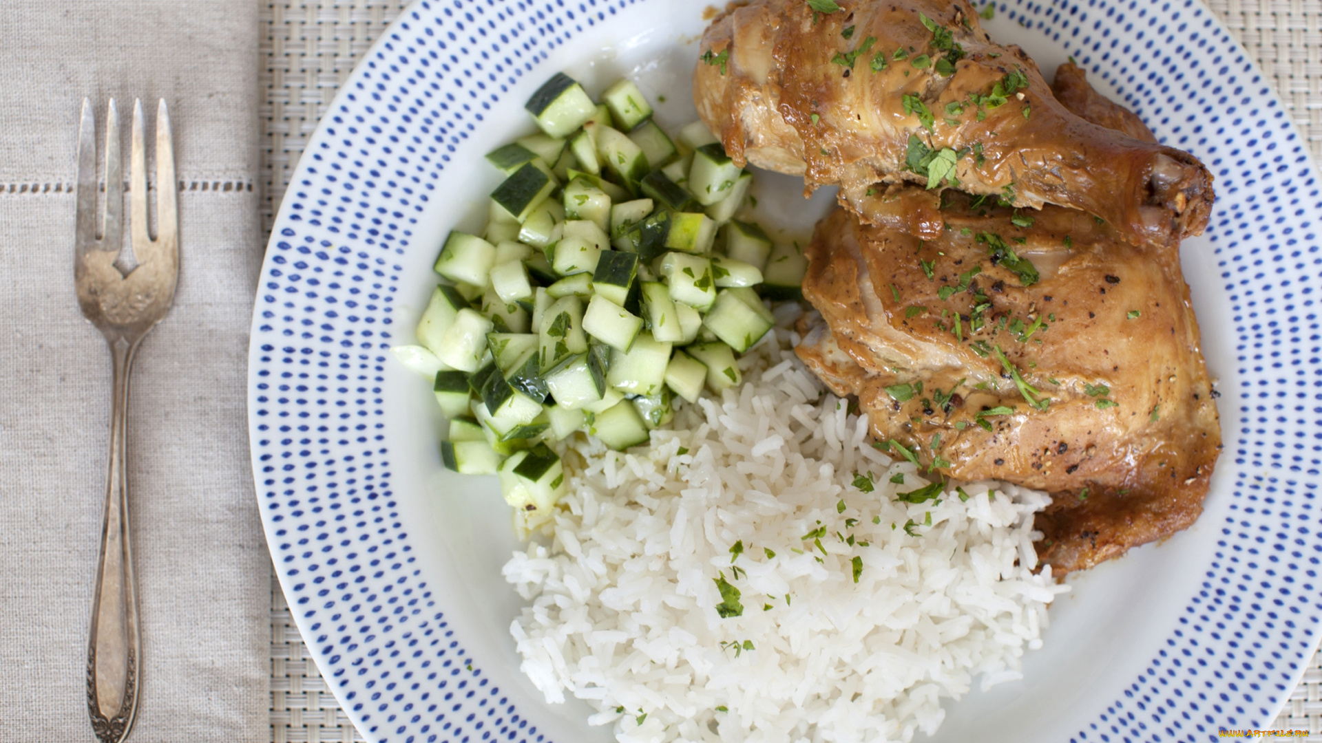 еда, вторые, блюда, рис, курица