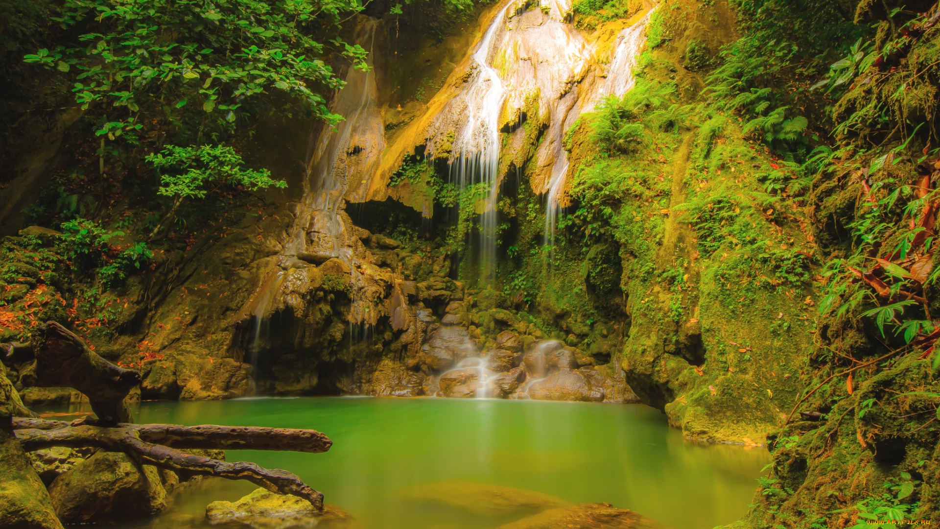 природа, водопады, вода, грот