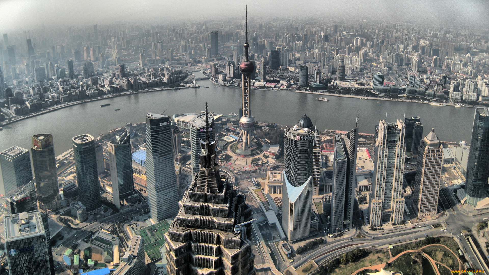 shanghai, china, города, шанхай, китай, здания, небоскрёбы, река, панорама