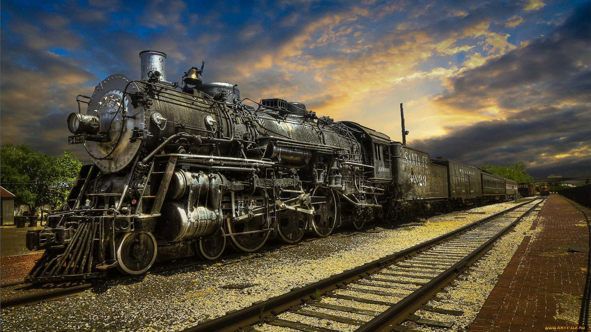 техника, паровозы, железная, дорога, рельсы, паровоз, вагоны