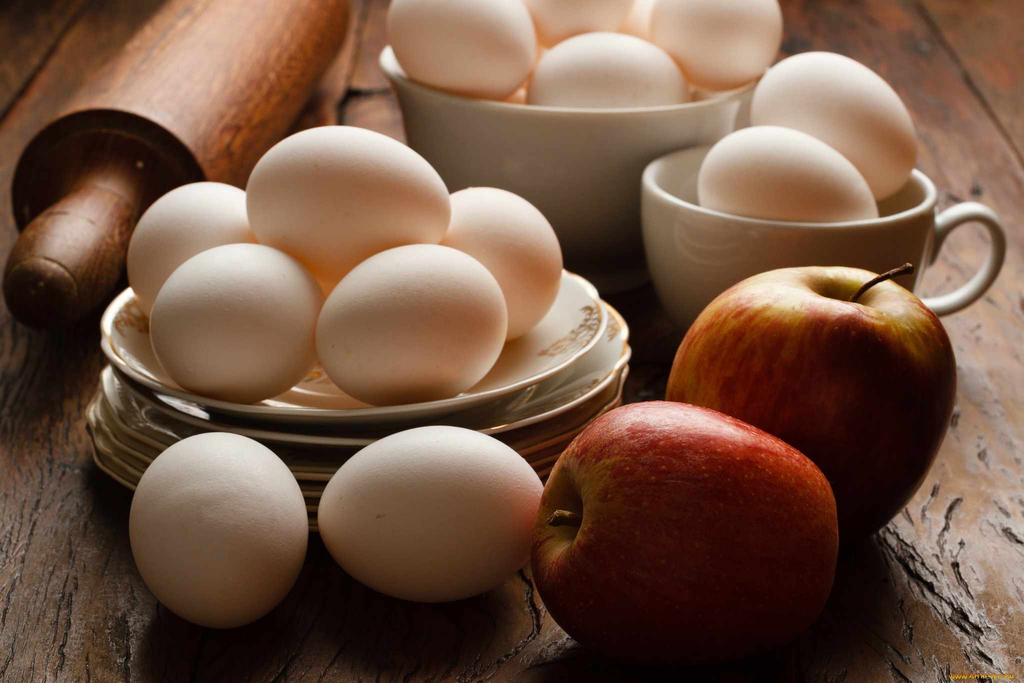 еда, разное, яблоки, яйца